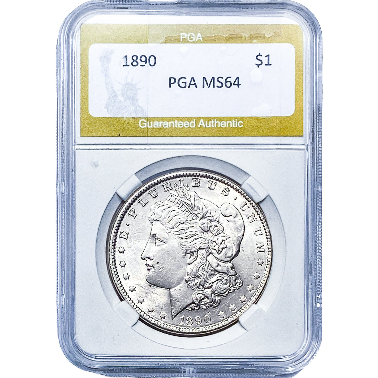 1890 Morgan Silver Dollar PGA MS64: 1890 Morgan Silver Dollar PGA MS64