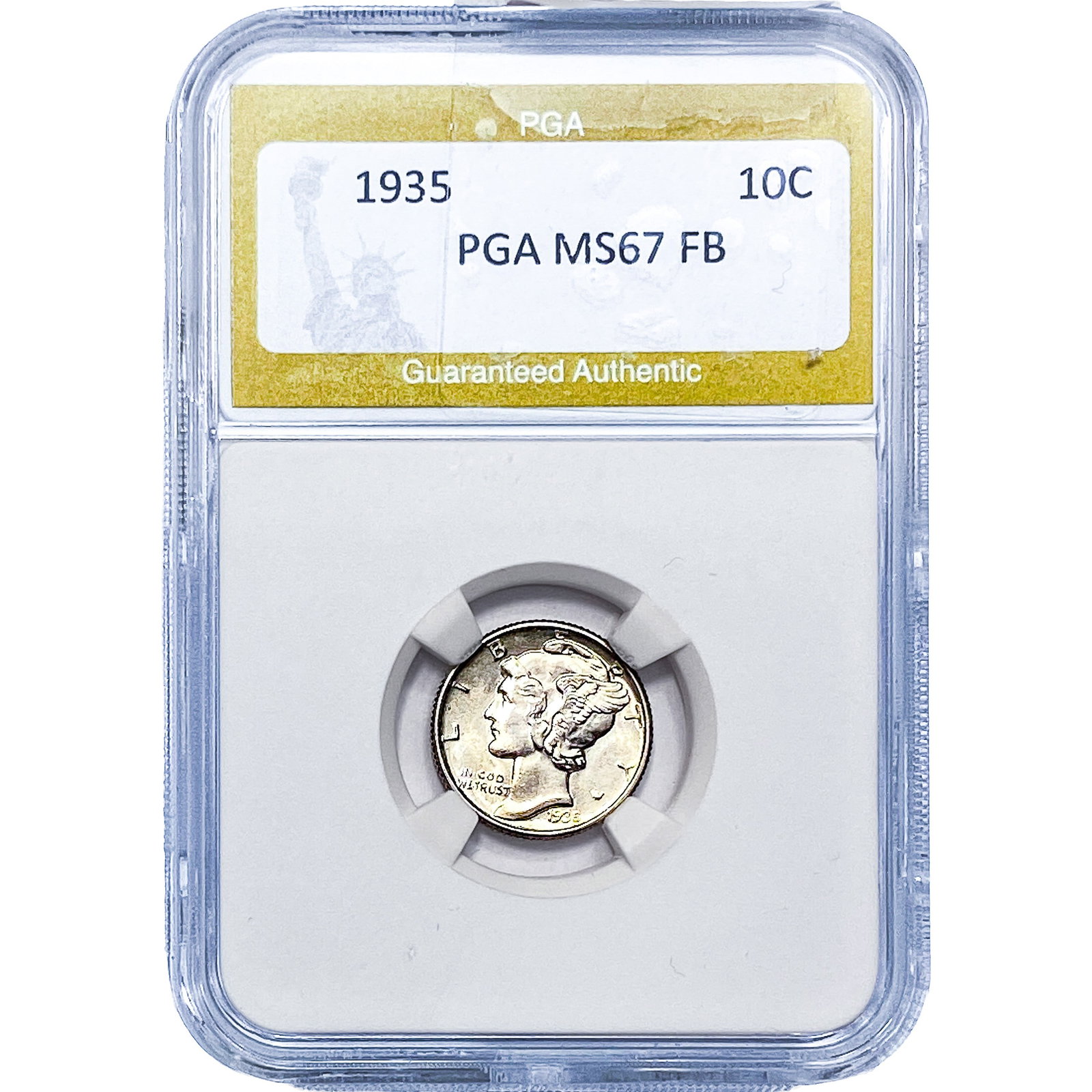 1935 Mercury Silver Dime PGA MS67 FB (1 of 2)