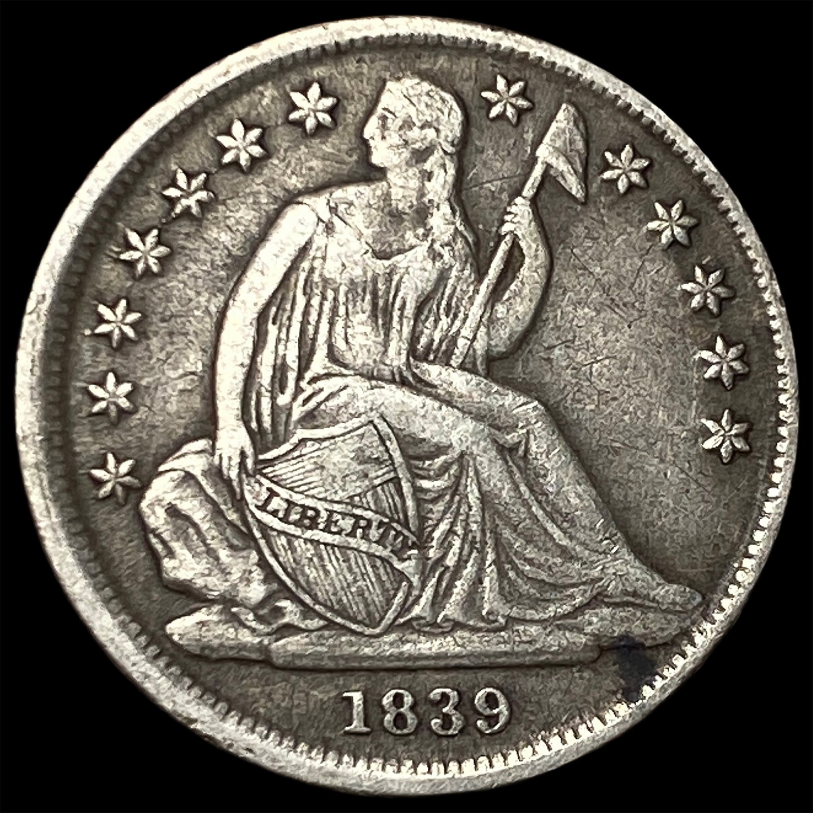1839-O Silver Seated Liberty Dime NEARLY UNCIRCULATED: 1839-O Silver Seated Liberty Dime NEARLY UNCIRCULATED