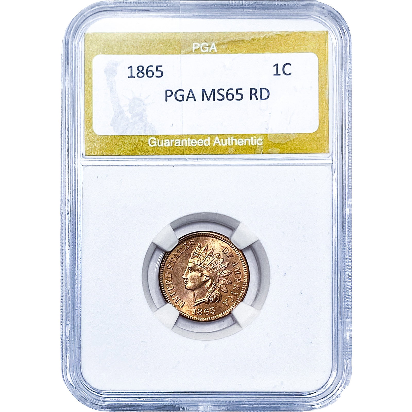 1865 Indian Head Cent PGA MS65 RD (1 of 2)
