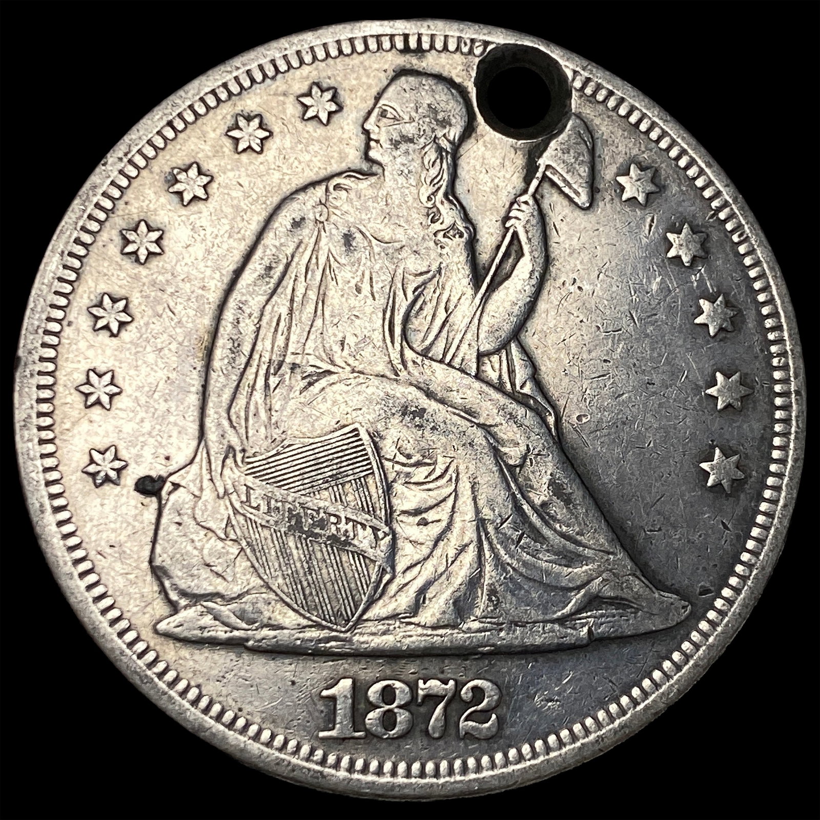 1872 Silver Seated Liberty Dollar HIGH GRADE: 1872 Silver Seated Liberty Dollar HIGH GRADE