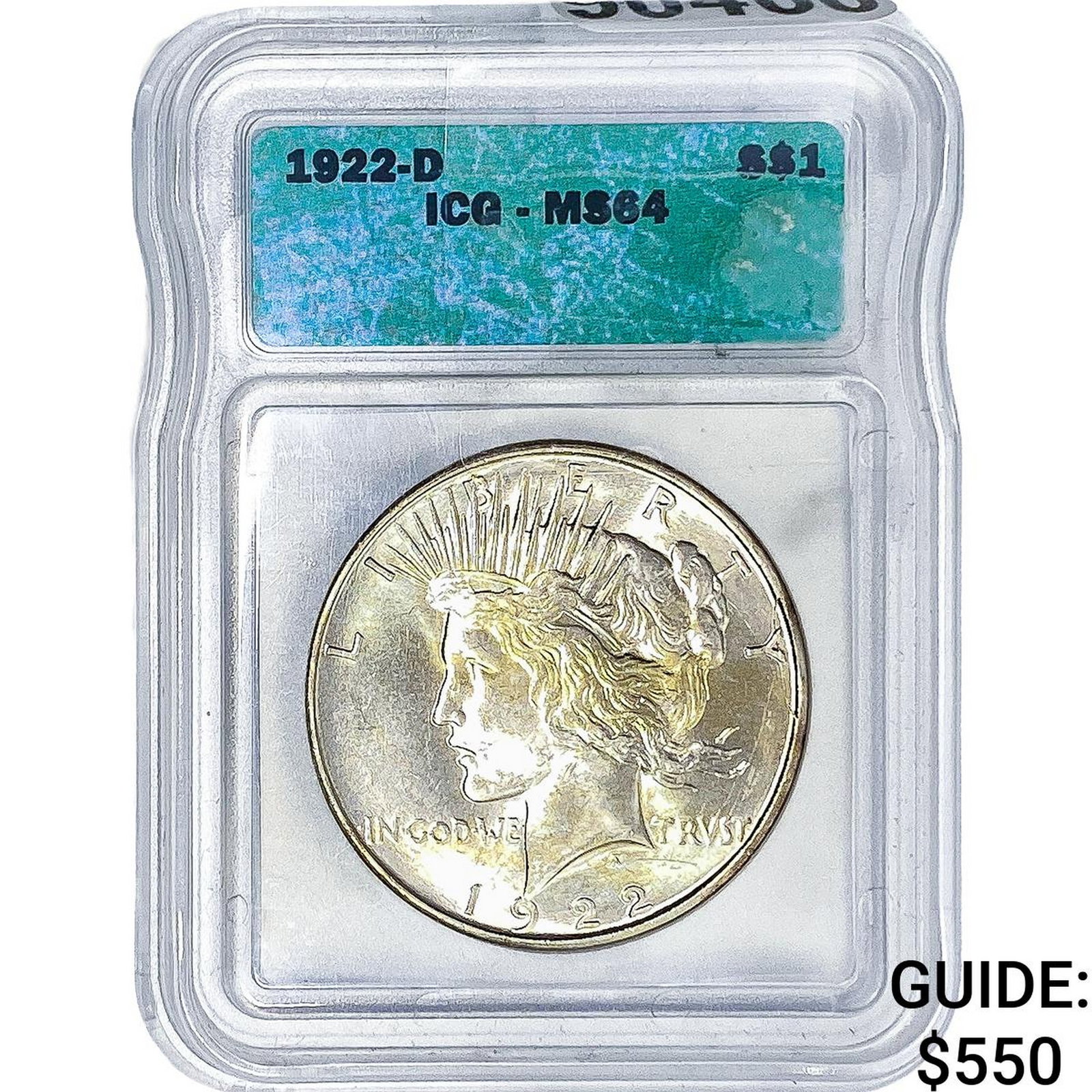 1922-D Silver Peace Dollar ICG MS64: 1922-D Silver Peace Dollar ICG MS64