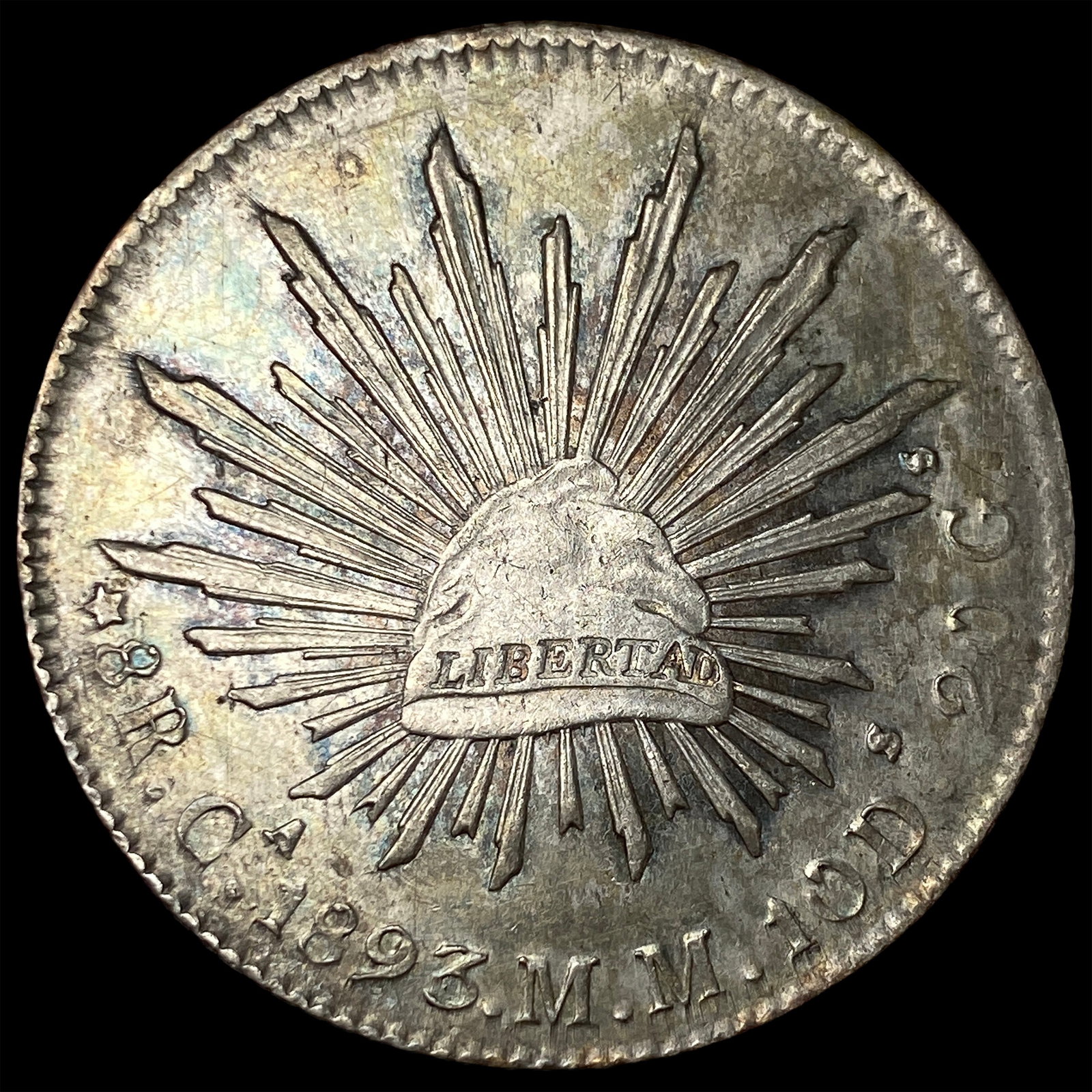 1893-Ca MM Mexico Silver 8 Reales CLOSELY UNCIRCULATED: 1893-Ca MM Mexico Silver 8 Reales CLOSELY UNCIRCULATED