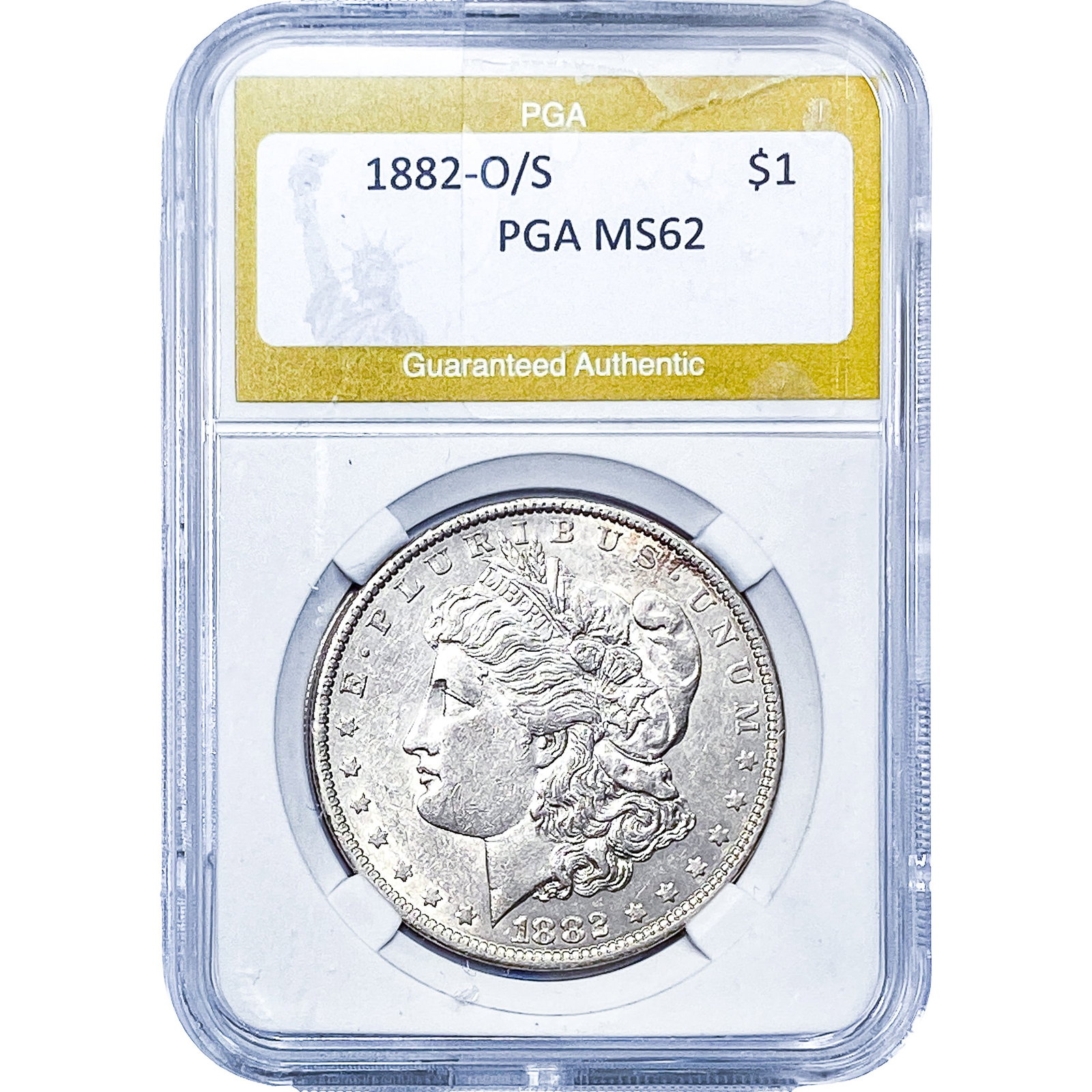 1882-O/S Morgan Silver Dollar PGA MS62 (1 of 2)