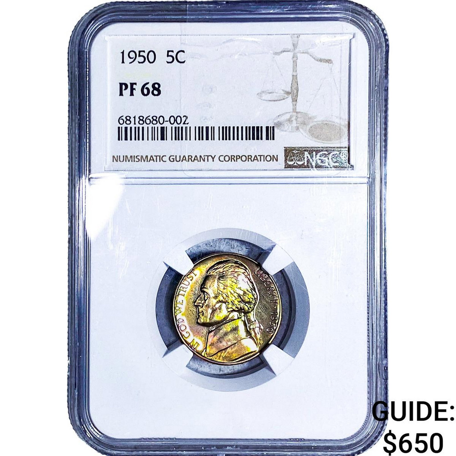 1950 Jefferson Nickel NGC PF68 (1 of 2)