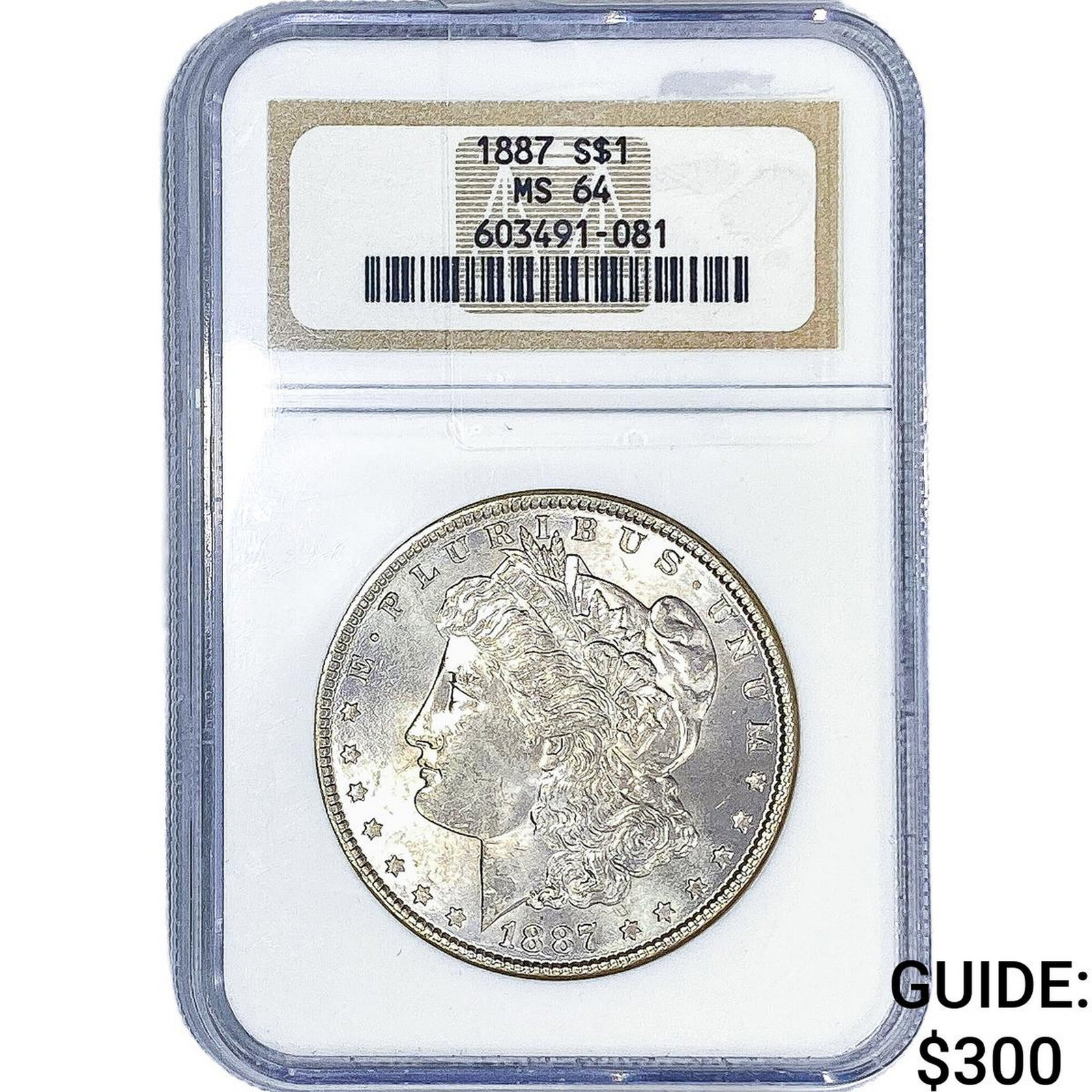 1887 Morgan Silver Dollar NGC MS64: 1887 Morgan Silver Dollar NGC MS64