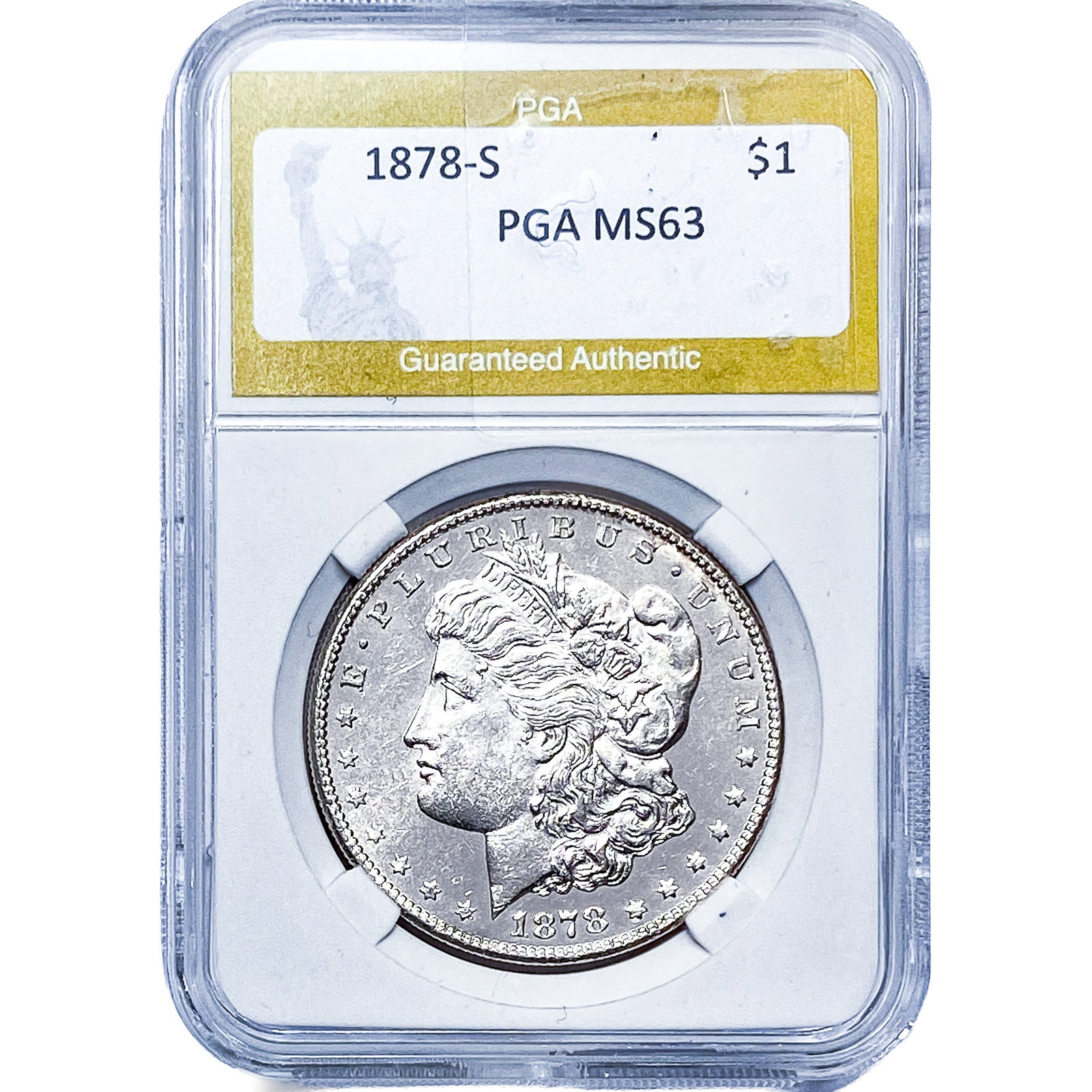 1878-S Morgan Silver Dollar PGA MS63: 1878-S Morgan Silver Dollar PGA MS63