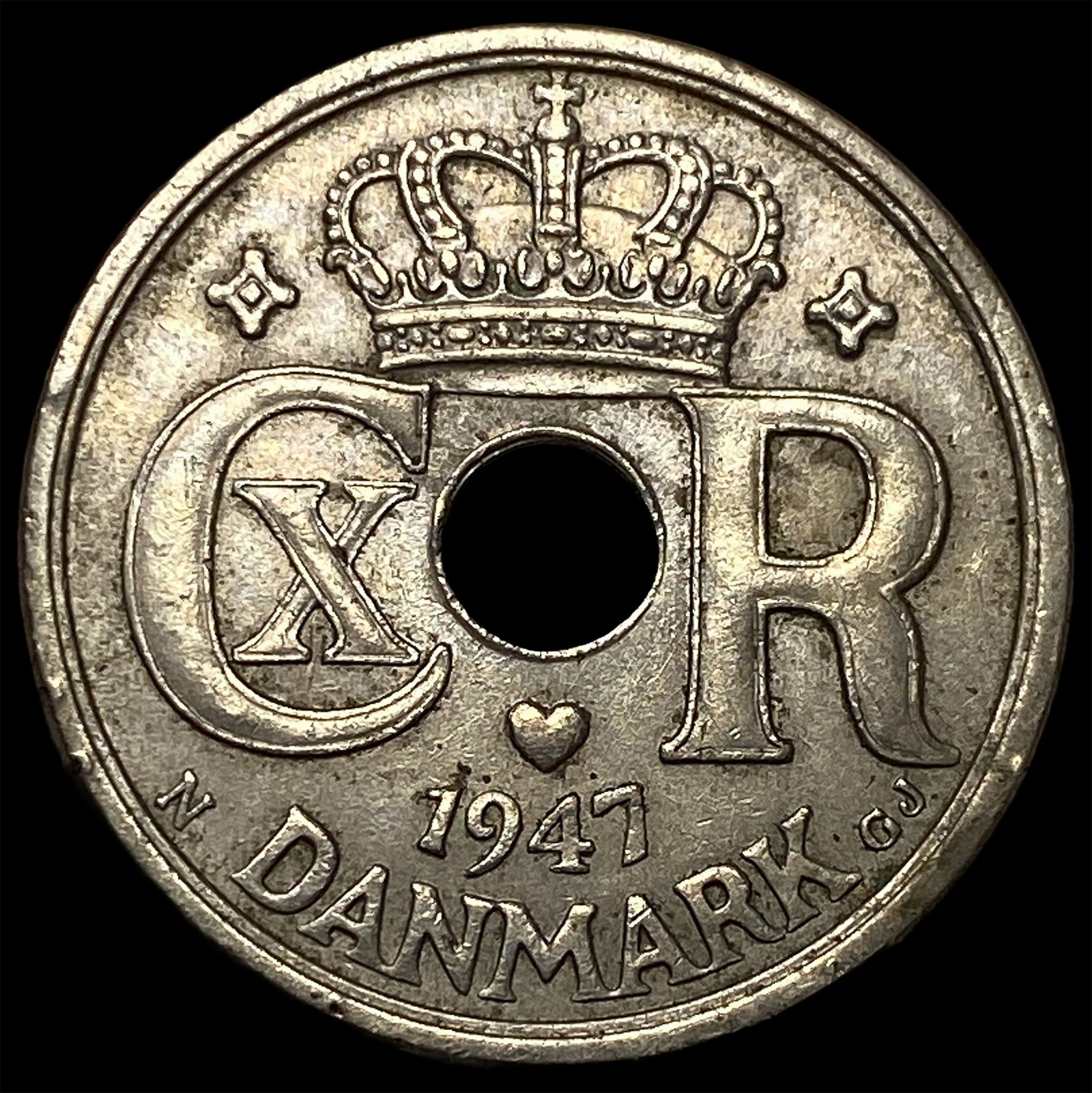 1947 Denmark Copper Nickel 25 Ore (1 of 2)
