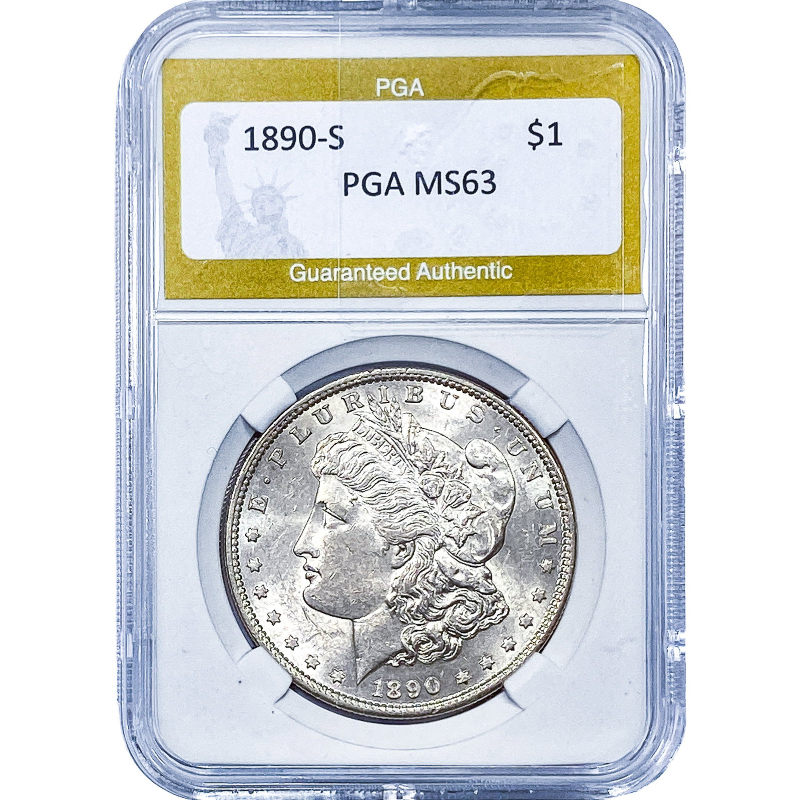 1890-S Morgan Silver Dollar PGA MS63 (1 of 2)