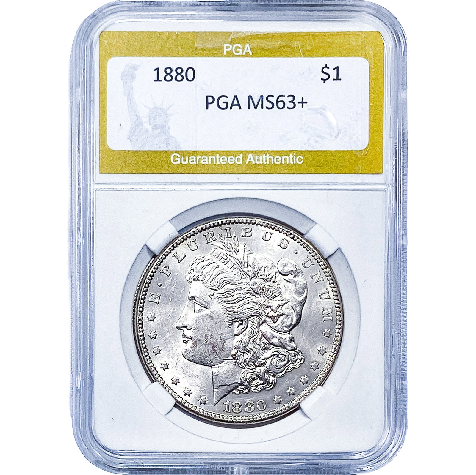 1880 Morgan Silver Dollar PGA MS63+: 1880 Morgan Silver Dollar PGA MS63+
