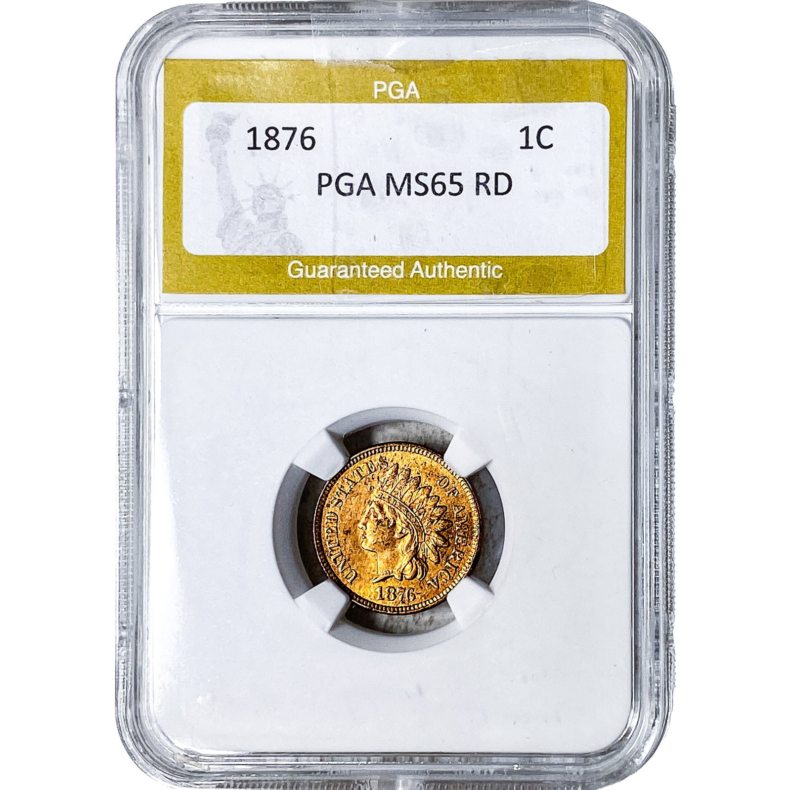 1876 Indian Head Cent PGA MS65 RD (1 of 2)