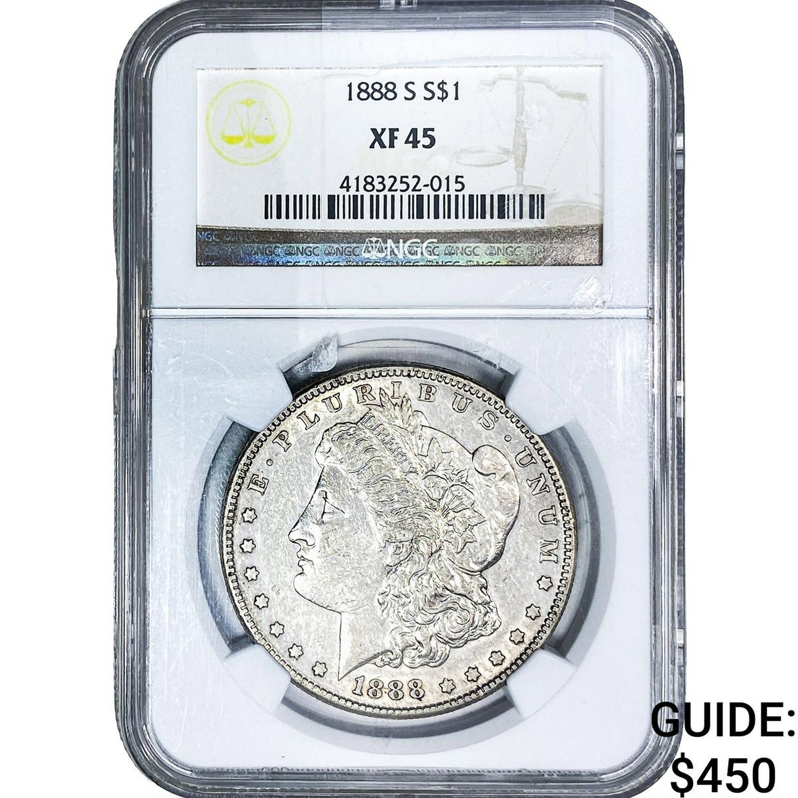 1888-S Morgan Silver Dollar NGC XF45: 1888-S Morgan Silver Dollar NGC XF45