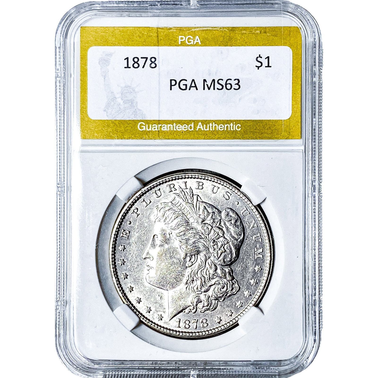 1878 Morgan Silver Dollar PGA MS63: 1878 Morgan Silver Dollar PGA MS63