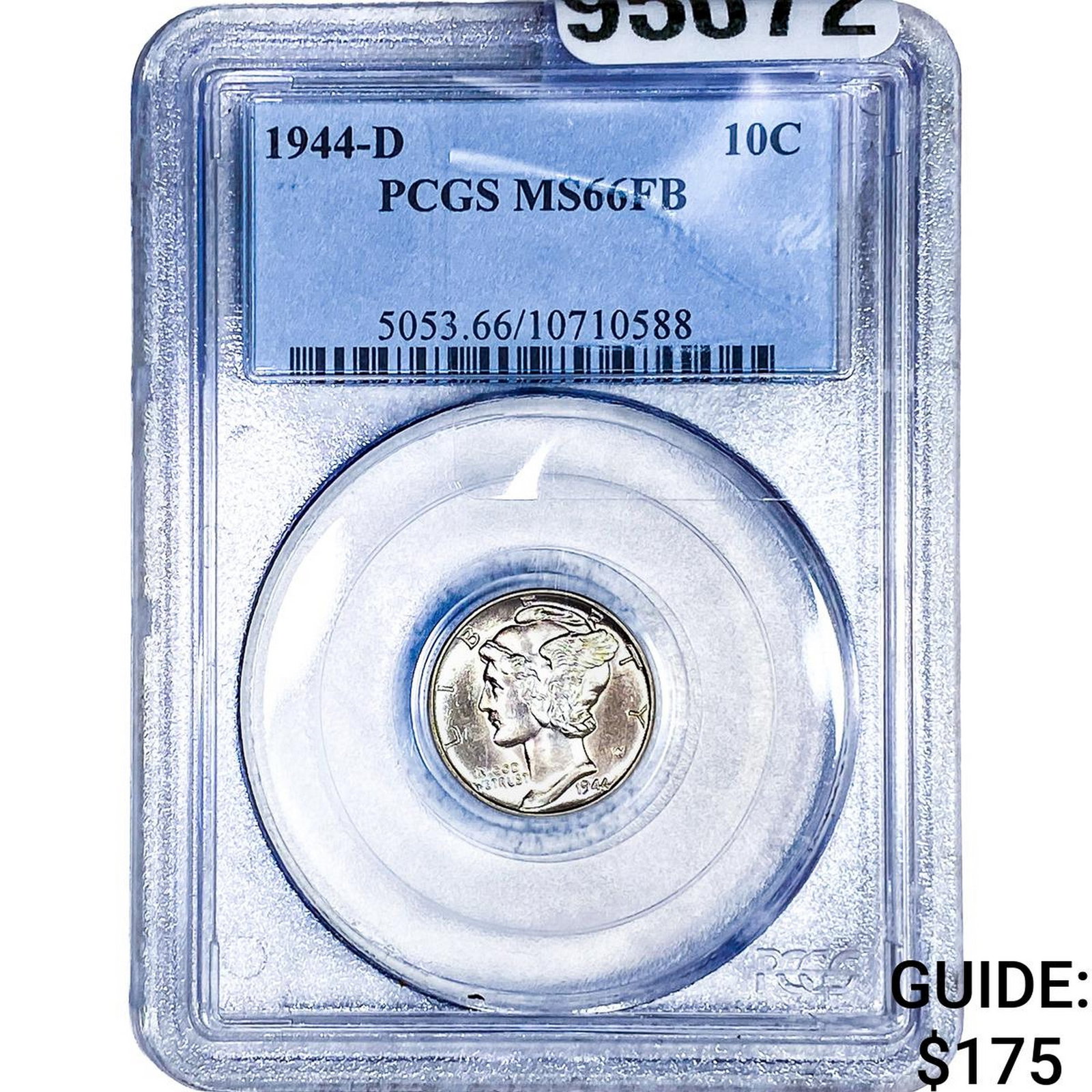 1944-D Mercury Silver Dime PCGS MS66 FB: 1944-D Mercury Silver Dime PCGS MS66 FB