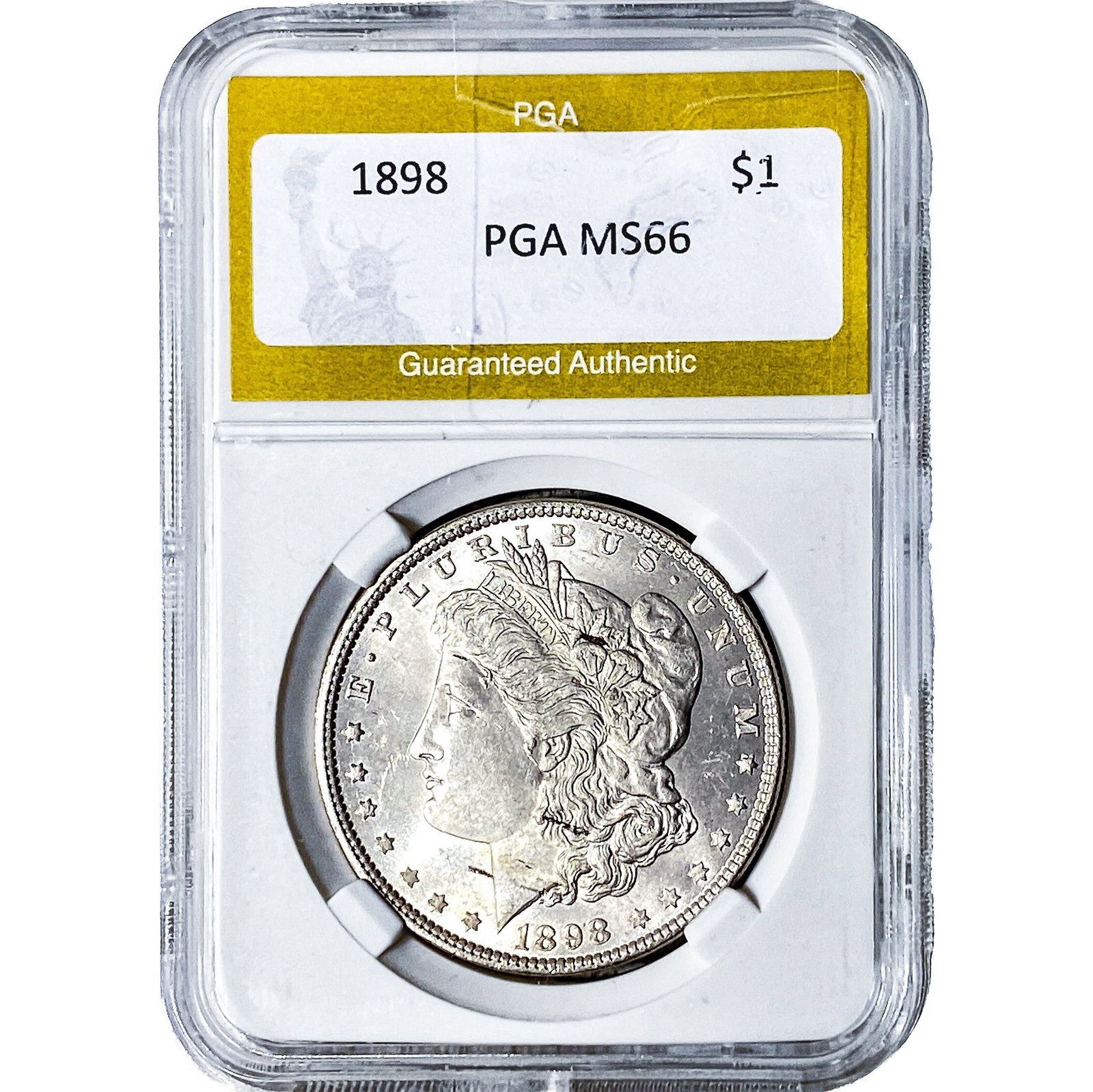 1898 Morgan Silver Dollar PGA MS66: 1898 Morgan Silver Dollar PGA MS66