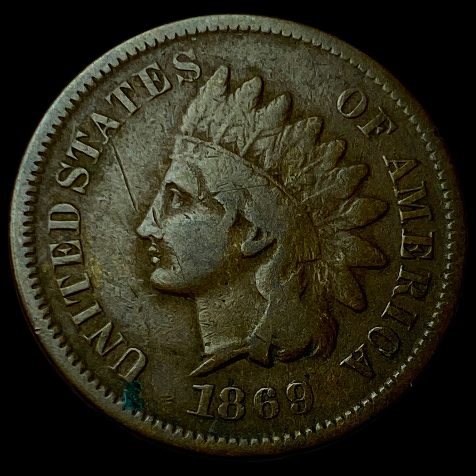1869 Indian Head Cent ABOUT UNCIRCULATED (1 of 2)