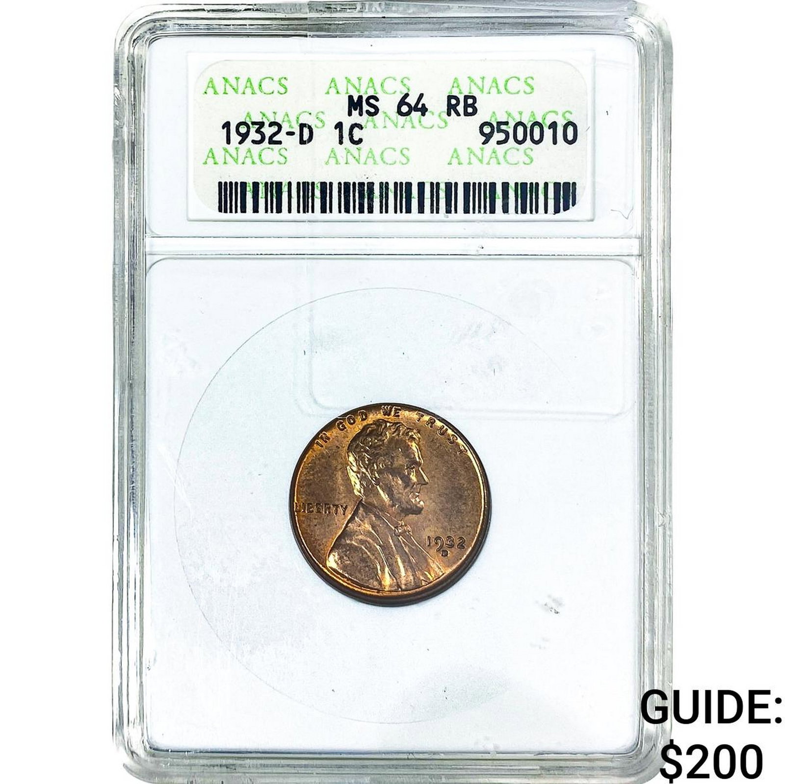 1932-D Wheat Cent ANACS MS64 RB (1 of 2)