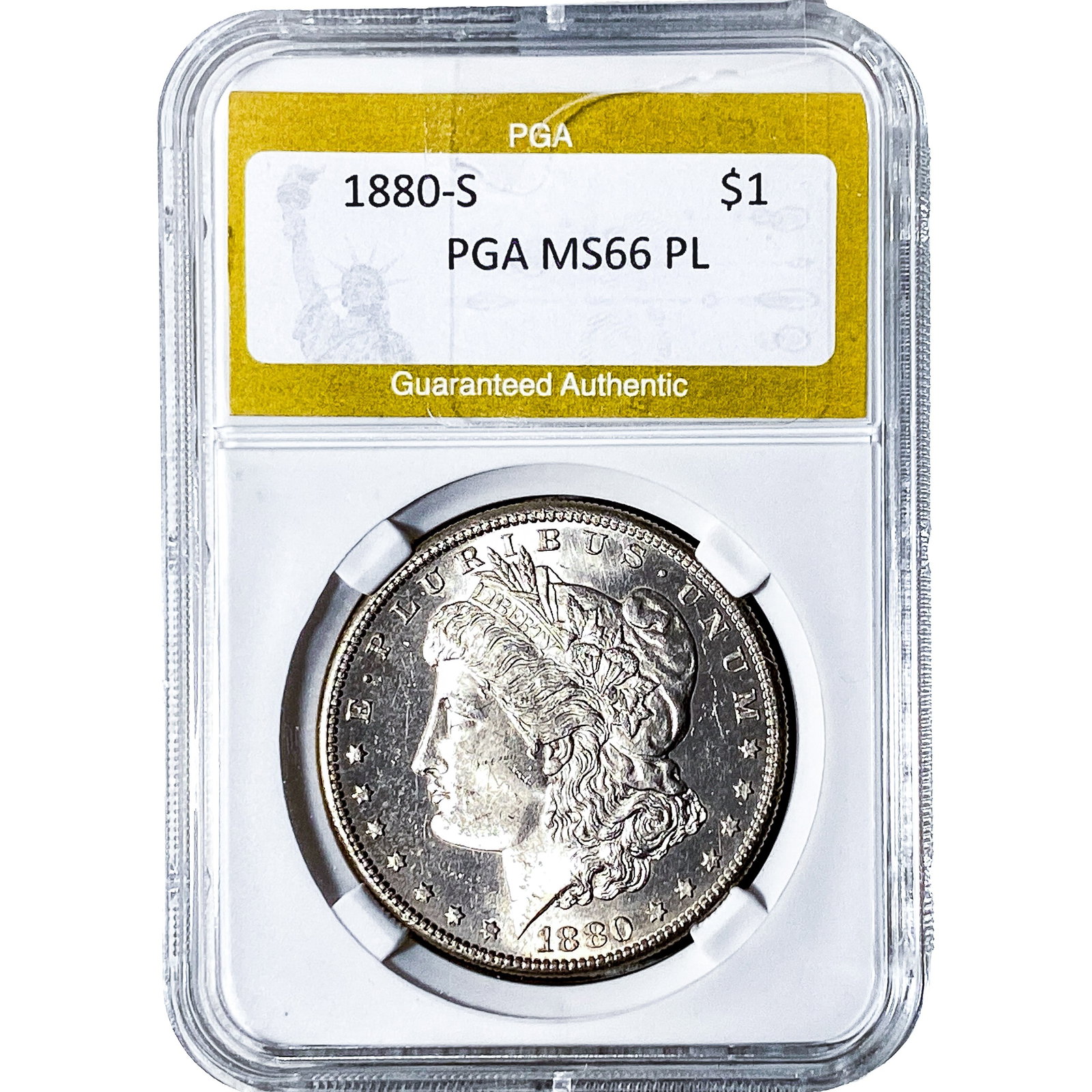 1880-S Morgan Silver Dollar PGA MS66 PL: 1880-S Morgan Silver Dollar PGA MS66 PL