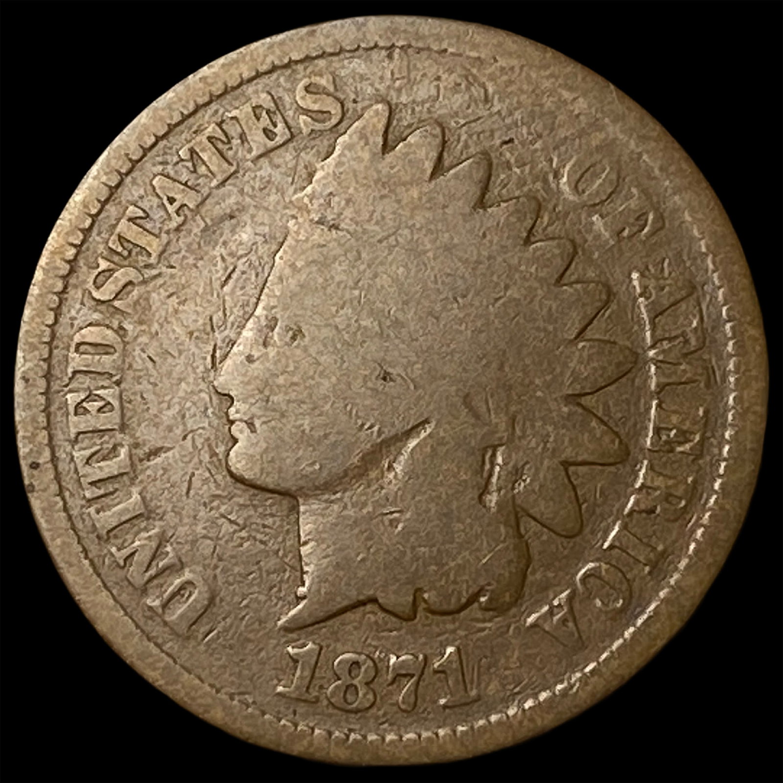 1871 Indian Head Cent NICELY CIRCULATED: 1871 Indian Head Cent NICELY CIRCULATED