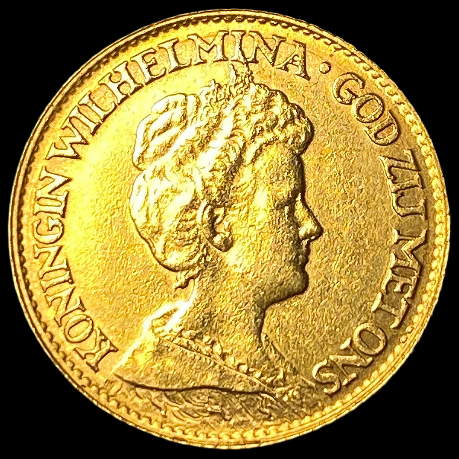 1917 Netherlands .1947oz Gold 10 Gulden CLOSELY UNCIRCULATED: 1917 Netherlands .1947oz Gold 10 Gulden CLOSELY UNCIRCULATED