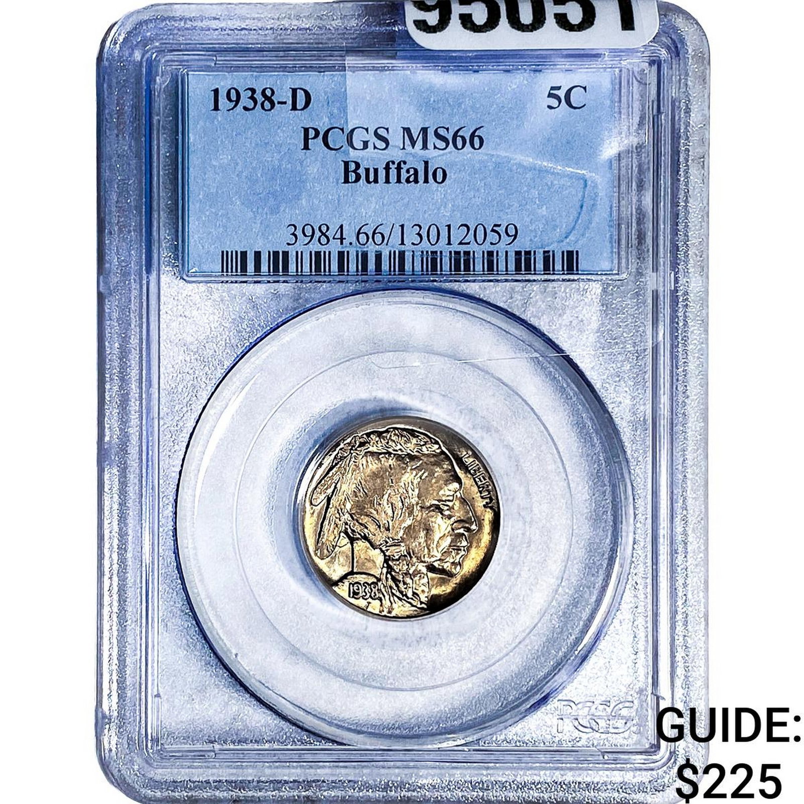 1938-D Buffalo Nickel PCGS MS66: 1938-D Buffalo Nickel PCGS MS66