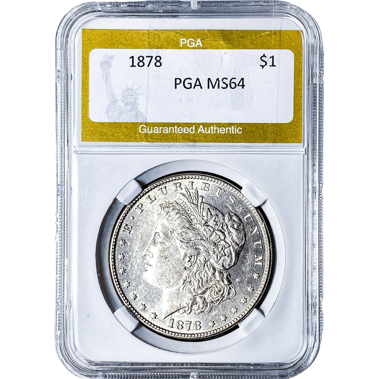 1878 Morgan Silver Dollar PGA MS64: 1878 Morgan Silver Dollar PGA MS64