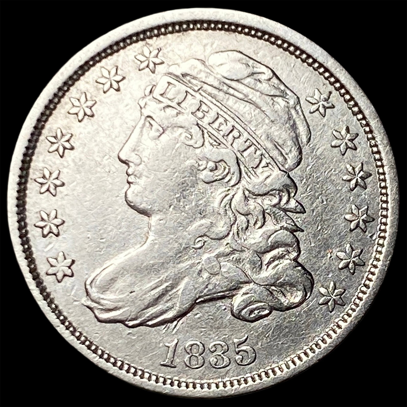 1835 Capped Bust Silver Dime NEARLY UNCIRCULATED (1 of 2)