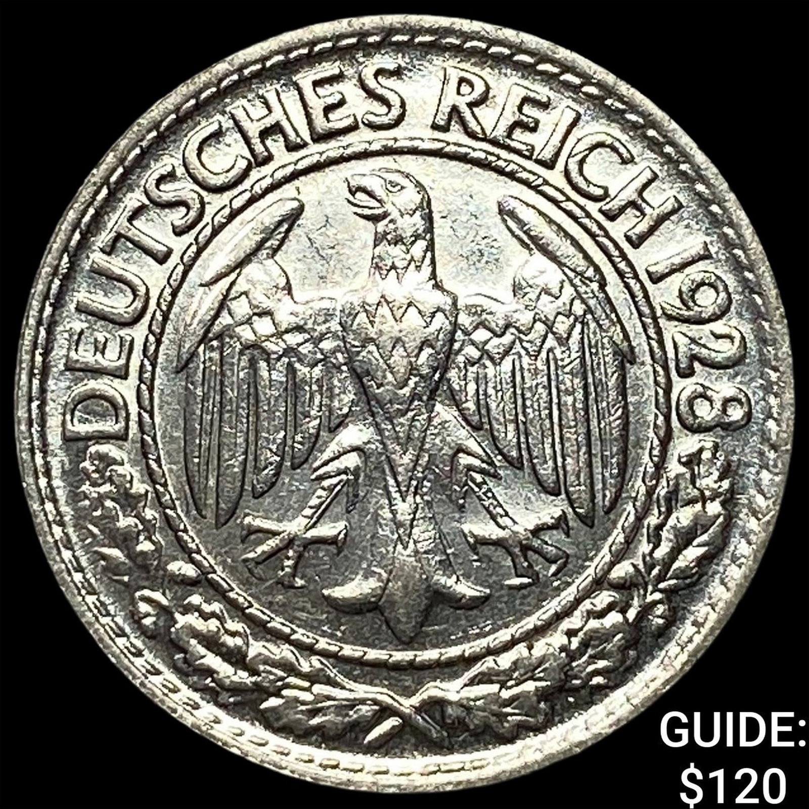 1928-D Germany Nickel 50 Pfennig: 1928-D Germany Nickel 50 Pfennig