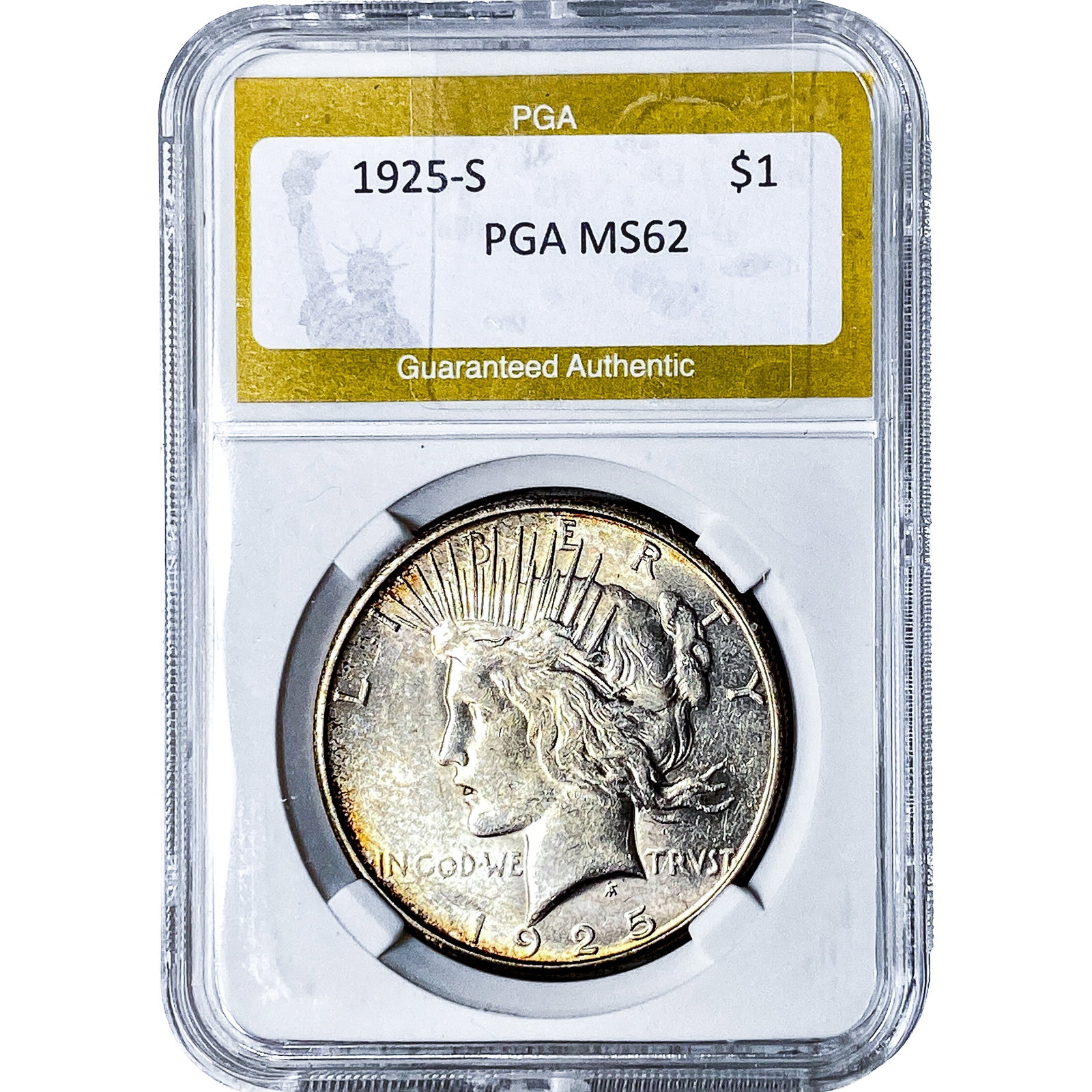 1925-S Silver Peace Dollar PGA MS62 (1 of 2)
