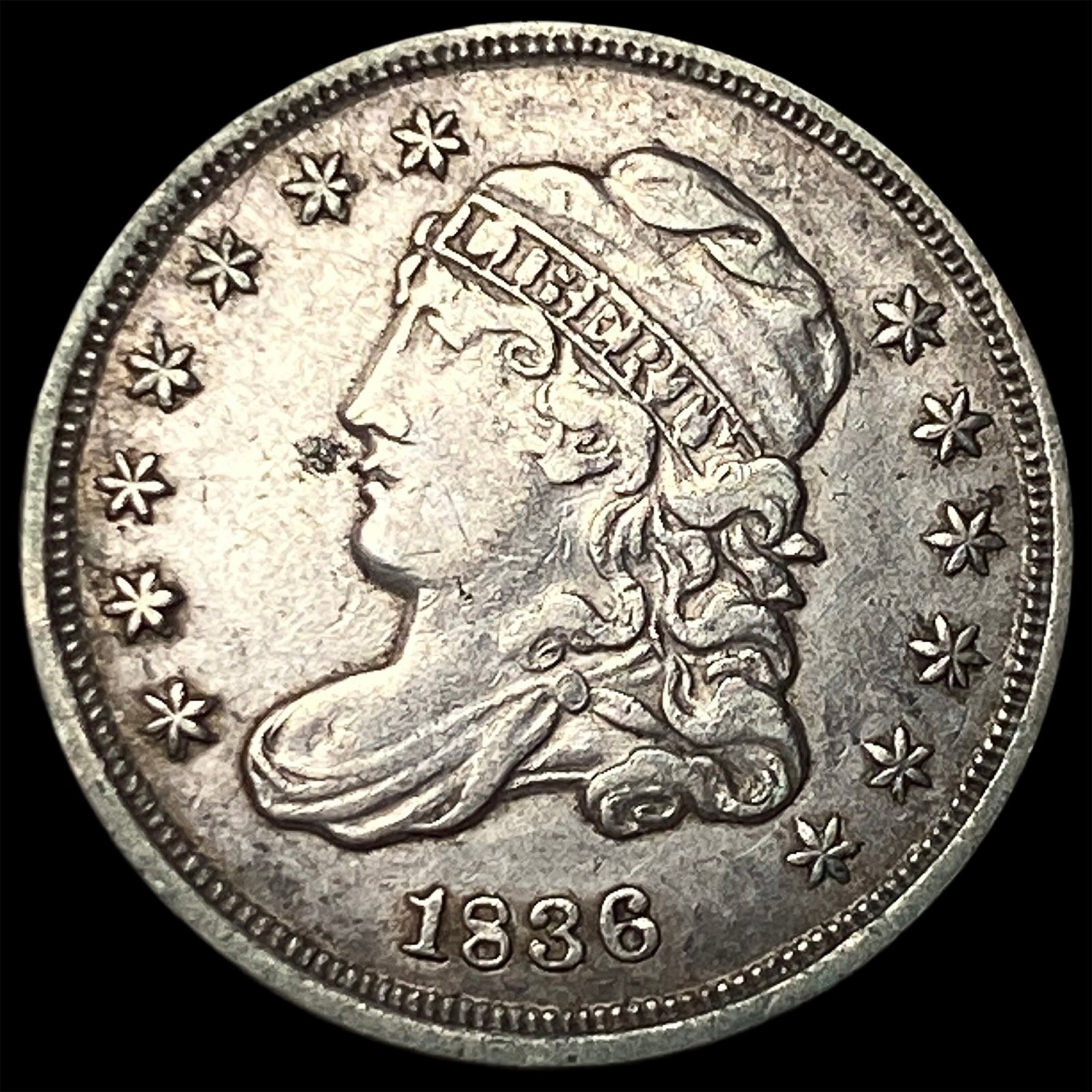1836 Silver Capped Bust Half Dime NEARLY UNCIRCULATED (1 of 2)