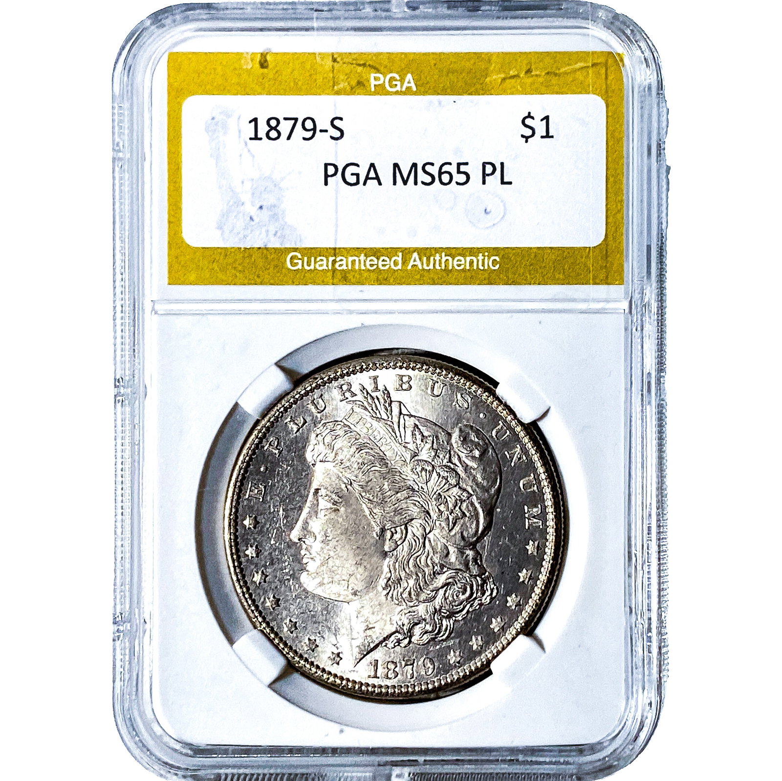 1879-S Morgan Silver Dollar PGA MS65 PL: 1879-S Morgan Silver Dollar PGA MS65 PL