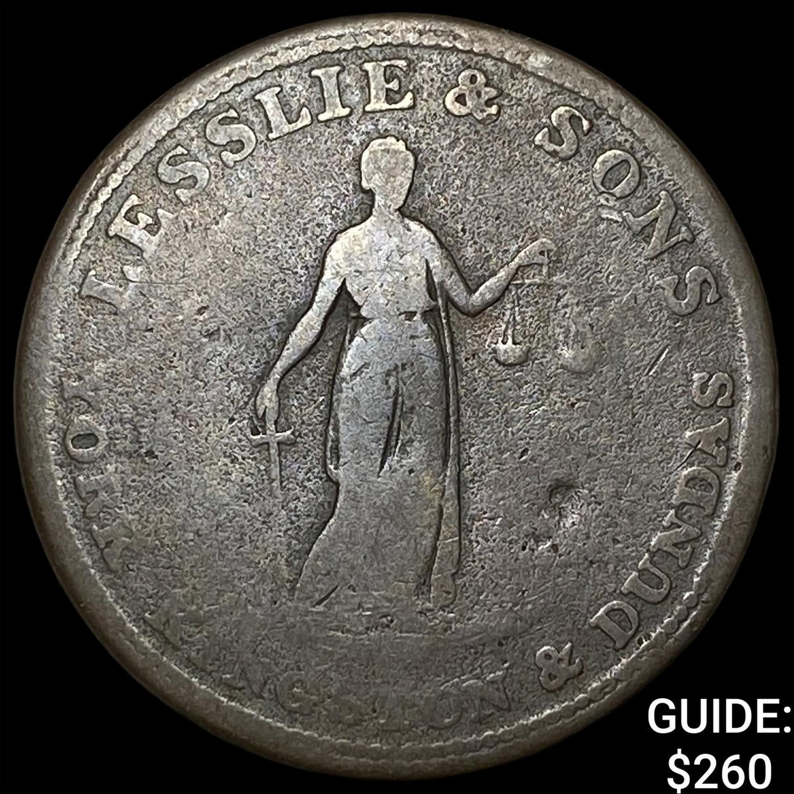 1786 Canada Copper 1/2 Penny Token-Leslie&Sons (1 of 2)