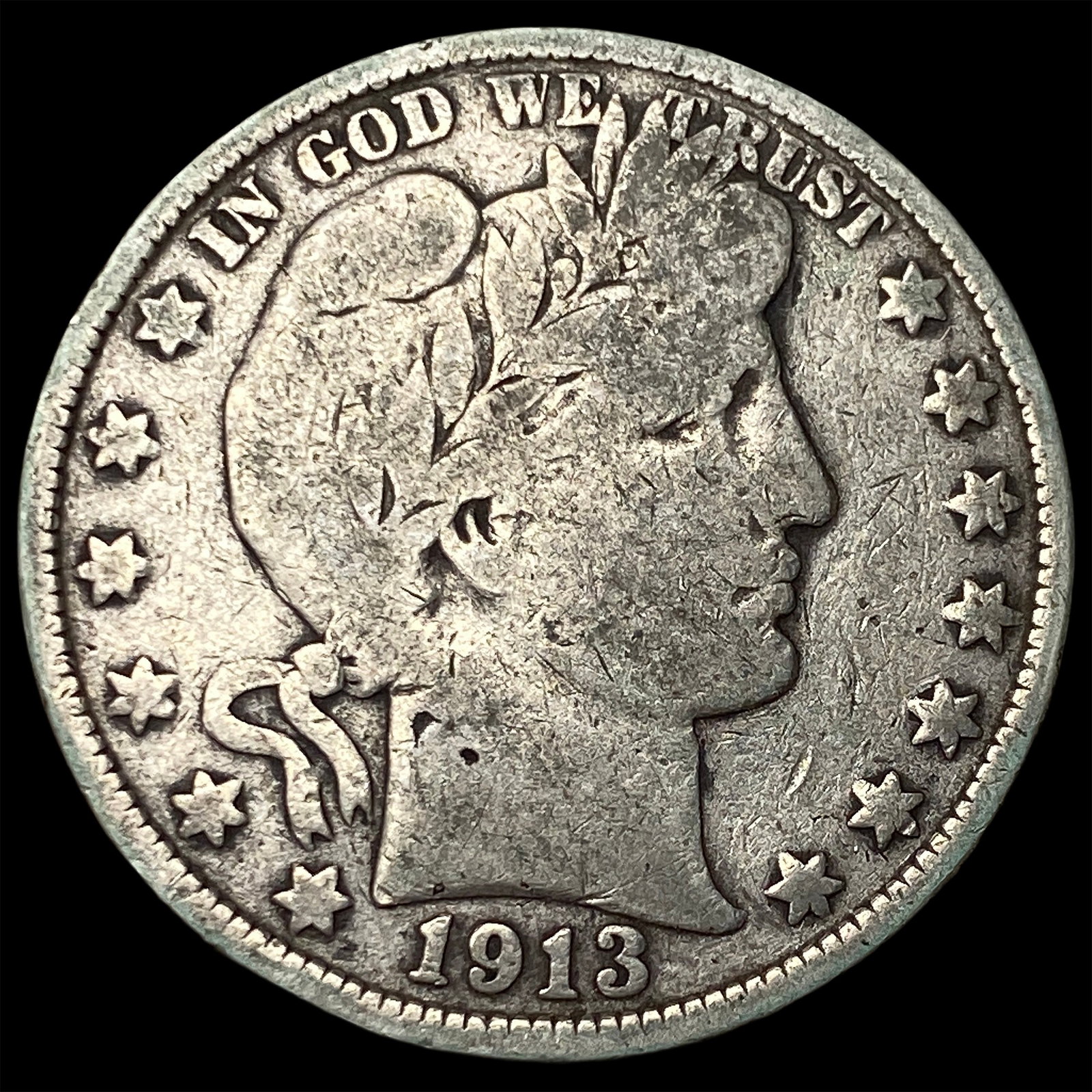 1913 Silver Barber Half Dollar NICELY CIRCULATED (1 of 2)