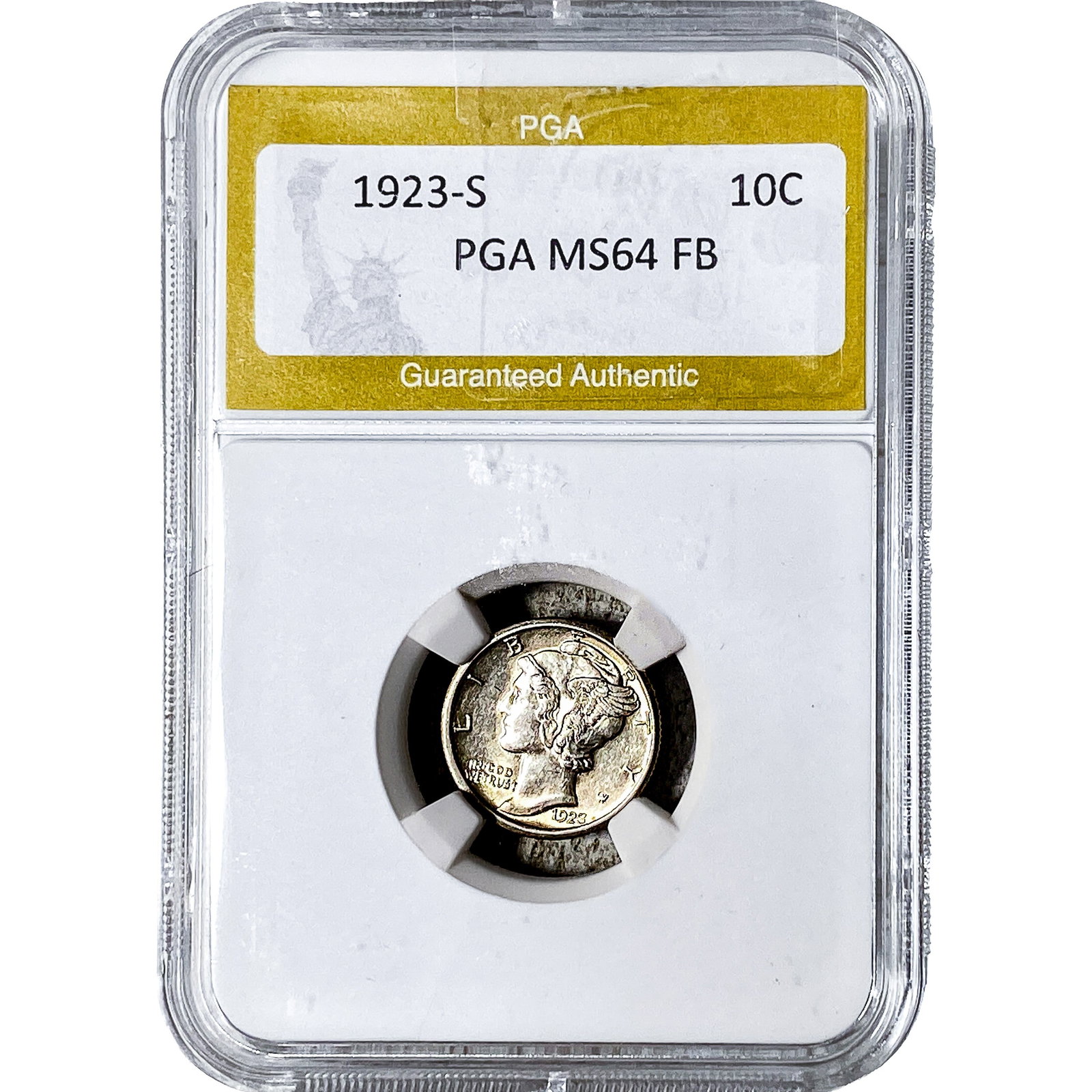 1923-S Mercury Silver Dime PGA MS64 FB (1 of 2)