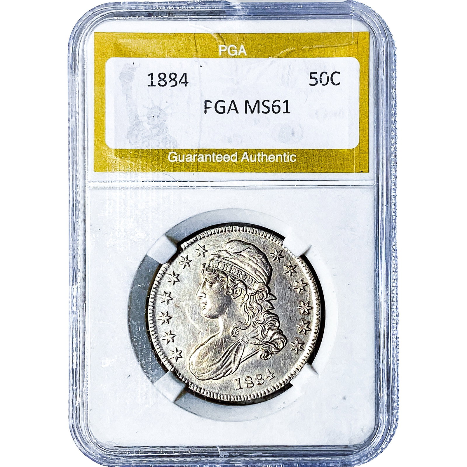 1884 Capped Bust Half Dollar PGA MS61 (1 of 2)