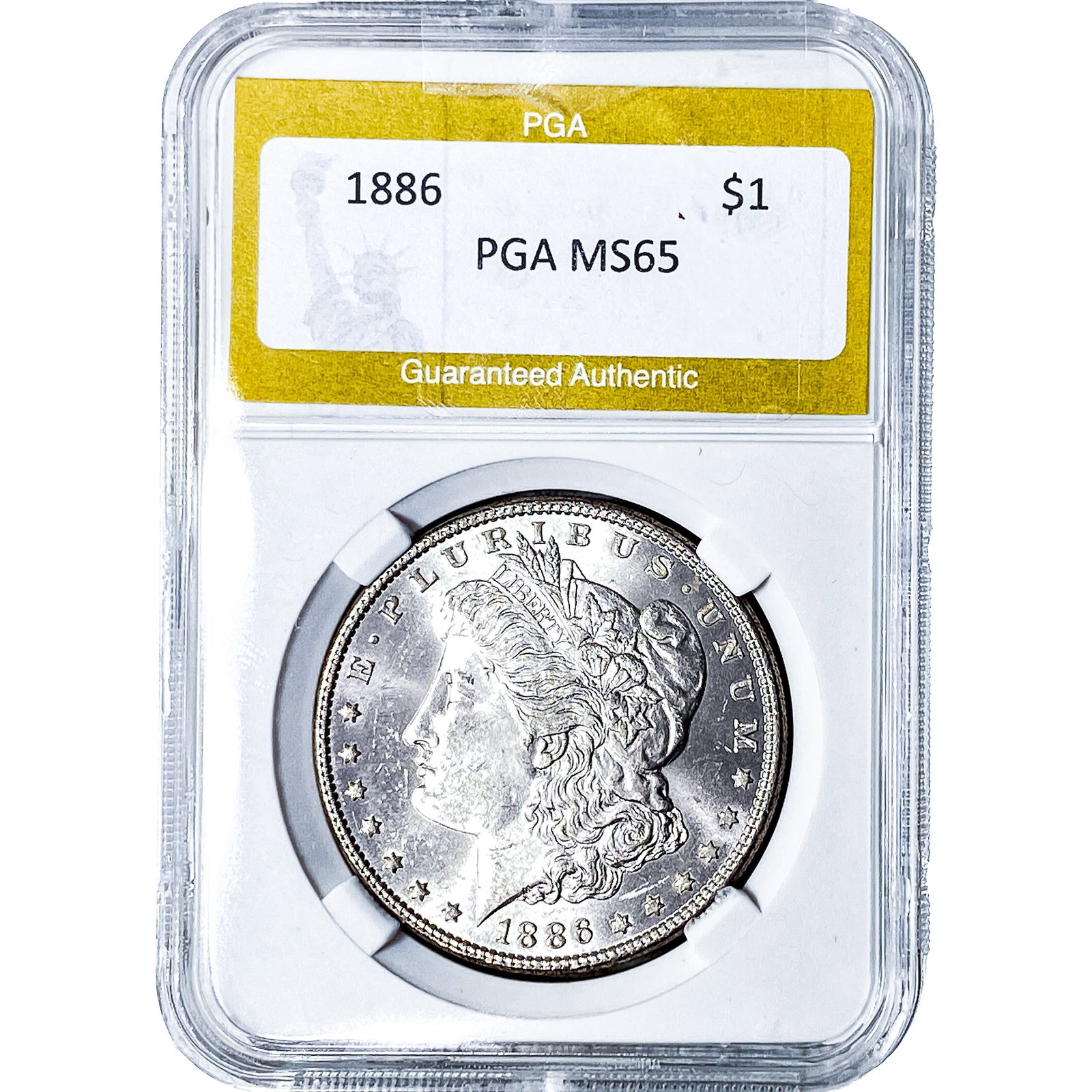 1886 Morgan Silver Dollar PGA MS65: 1886 Morgan Silver Dollar PGA MS65