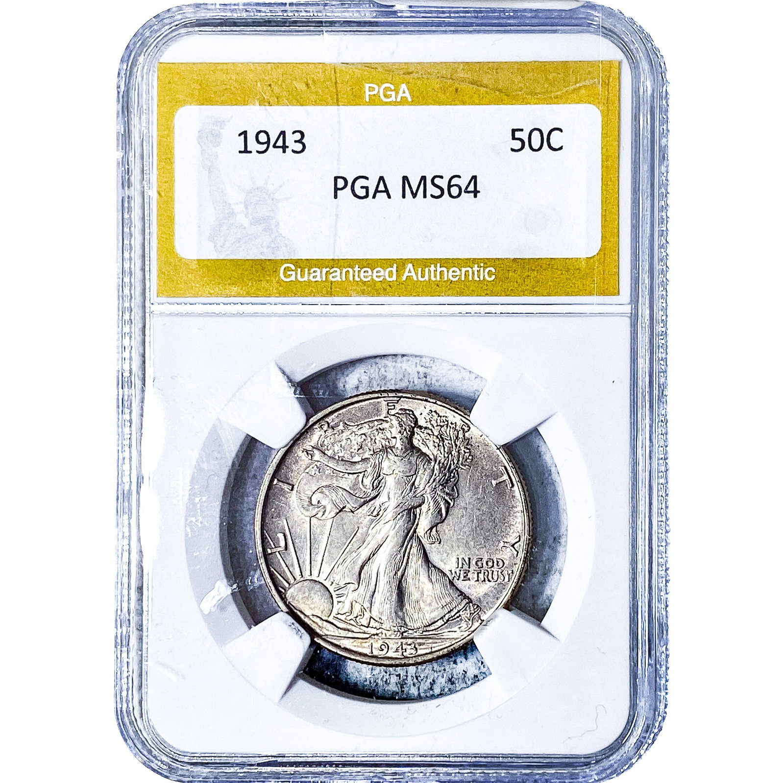 1943 Walking Liberty Half Dollar PGA MS64: 1943 Walking Liberty Half Dollar PGA MS64