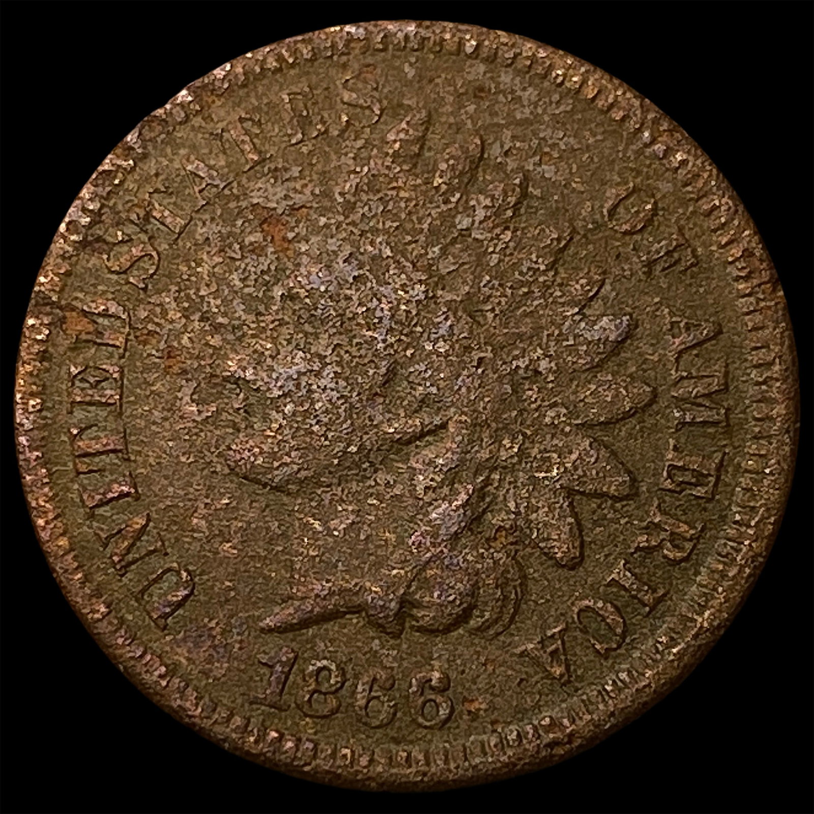 1866 Indian Head Cent NICELY CIRCULATED (1 of 2)