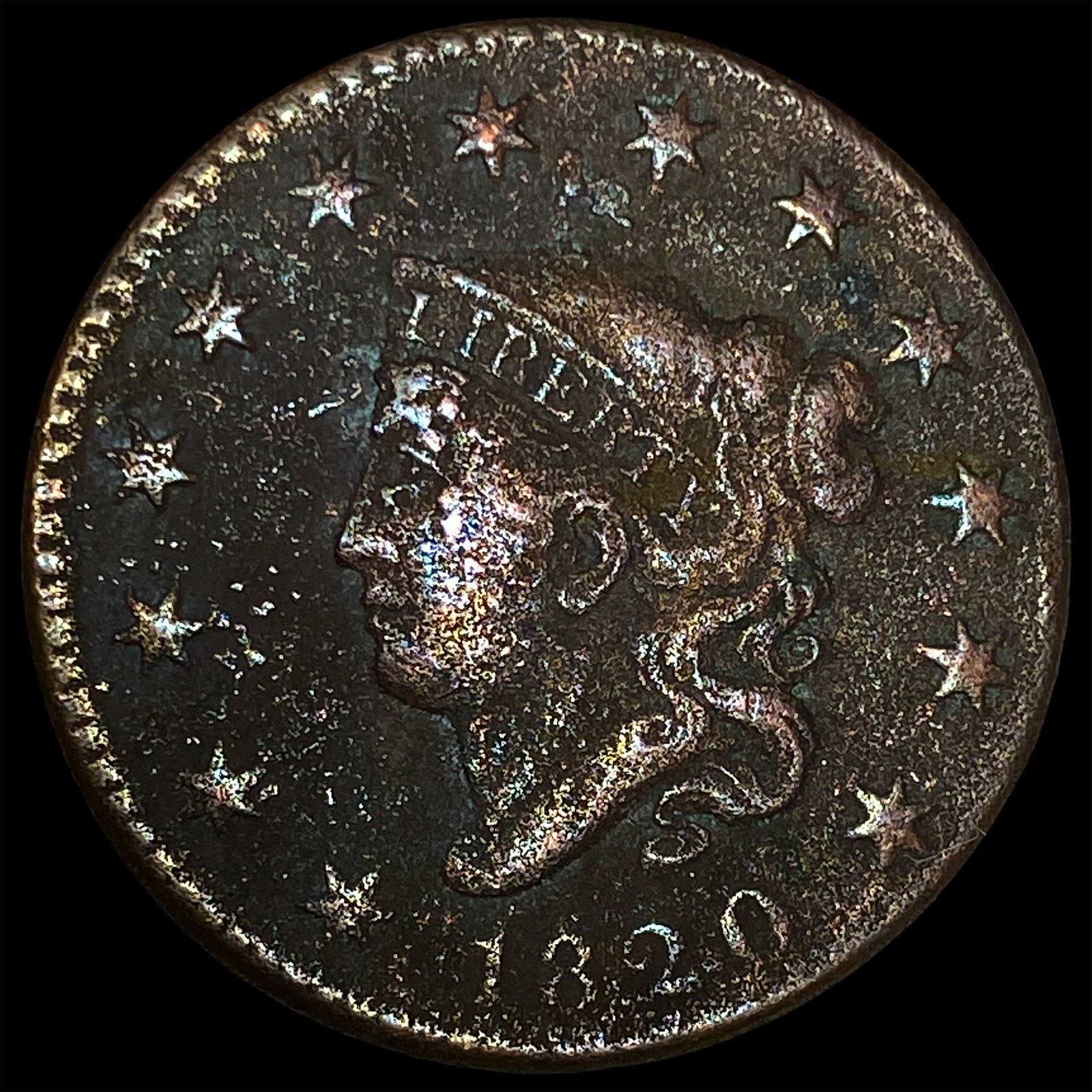 1820 Coronet Head Large Cent NICELY CIRCULATED: 1820 Coronet Head Large Cent NICELY CIRCULATED