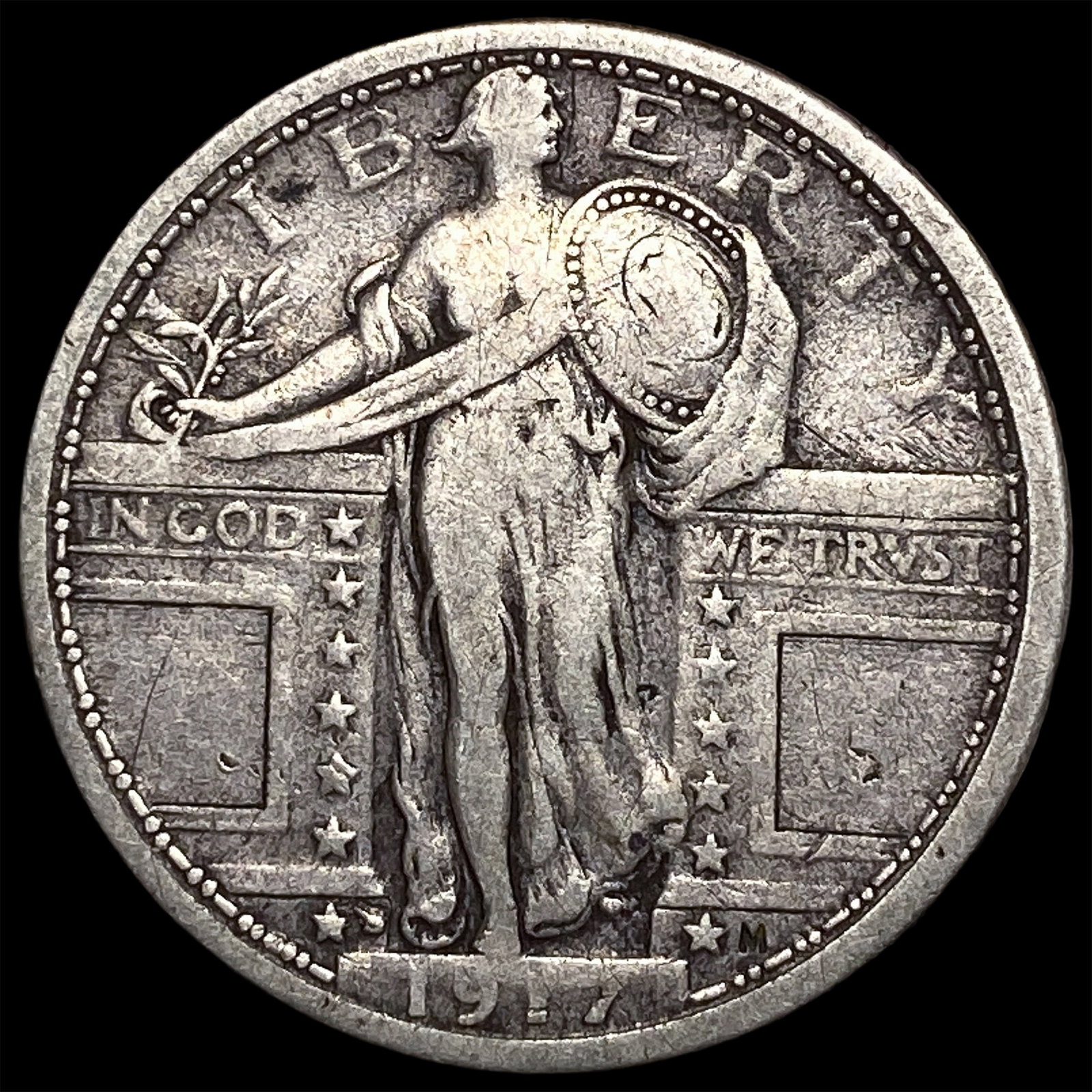 1917-S Type 1 Standing Liberty Quarter LIGHTLY CIRCULATED: 1917-S Type 1 Standing Liberty Quarter LIGHTLY CIRCULATED