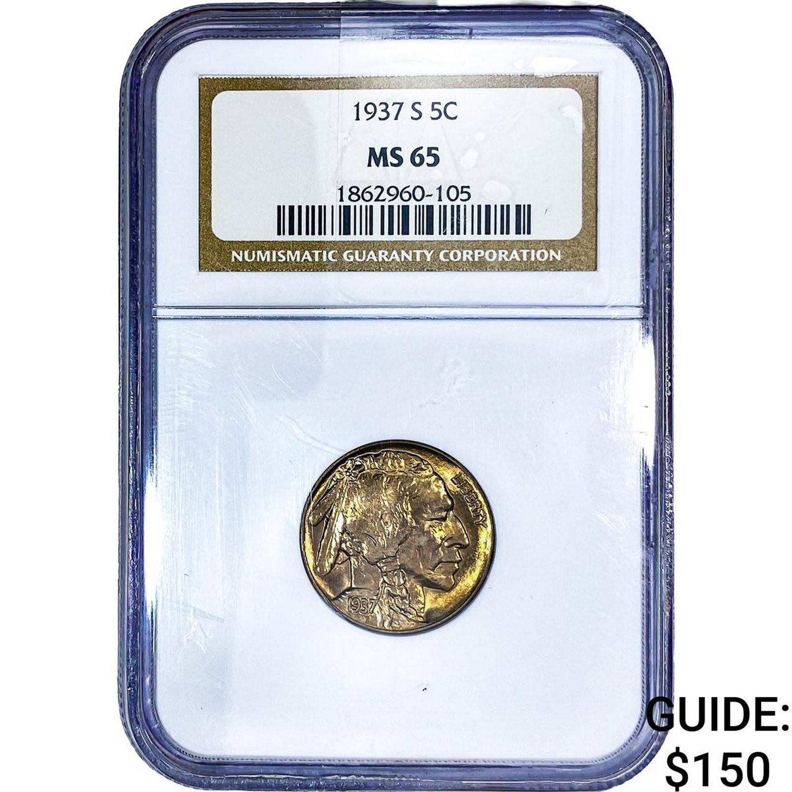 1937-S Buffalo Nickel NGC MS65: 1937-S Buffalo Nickel NGC MS65