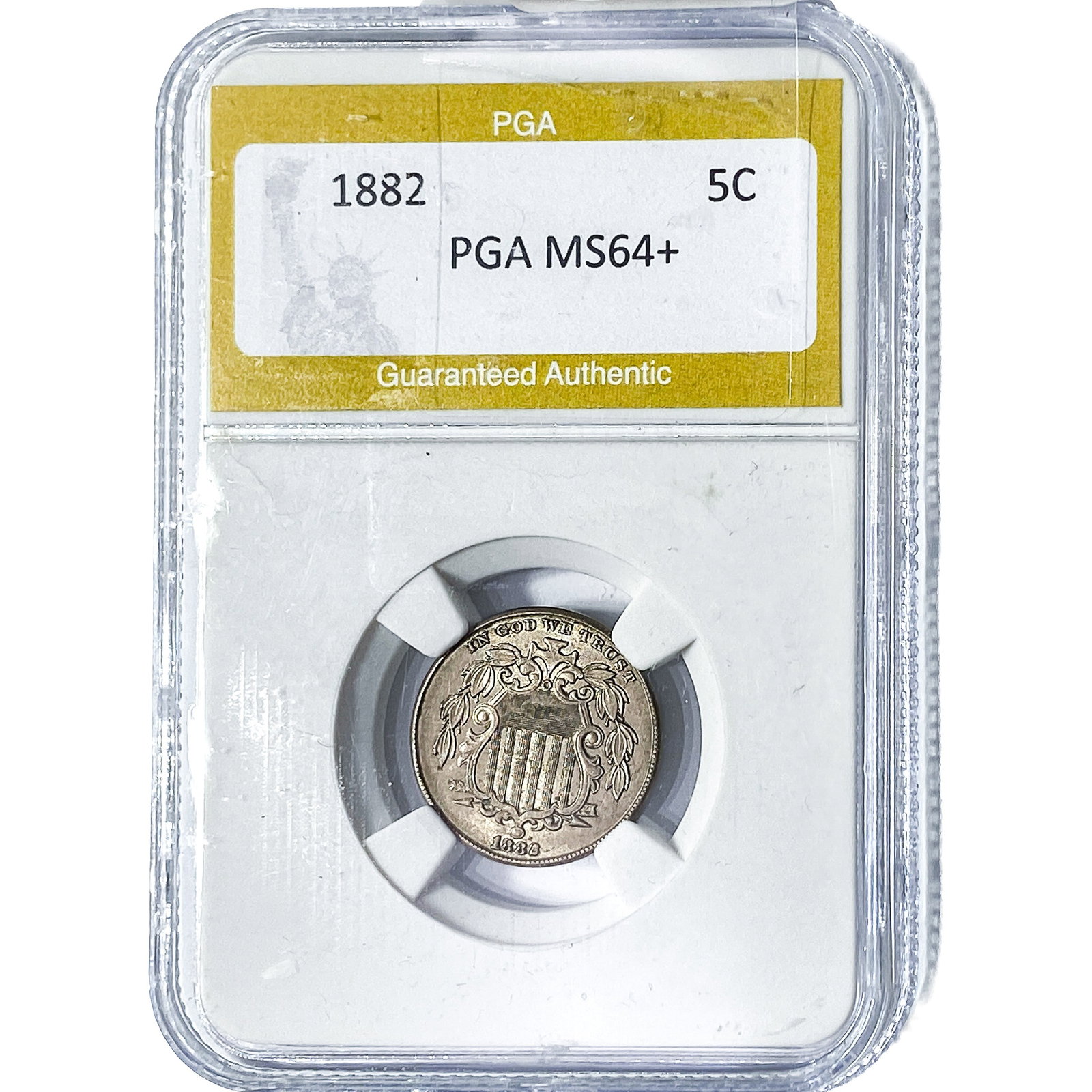 1882 Shield Nickel PGA MS64+: 1882 Shield Nickel PGA MS64+