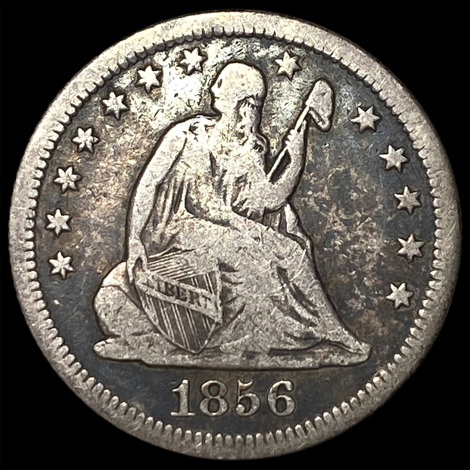 1856-O Silver Seated Liberty Quarter LIGHTLY CIRCULATED: 1856-O Silver Seated Liberty Quarter LIGHTLY CIRCULATED