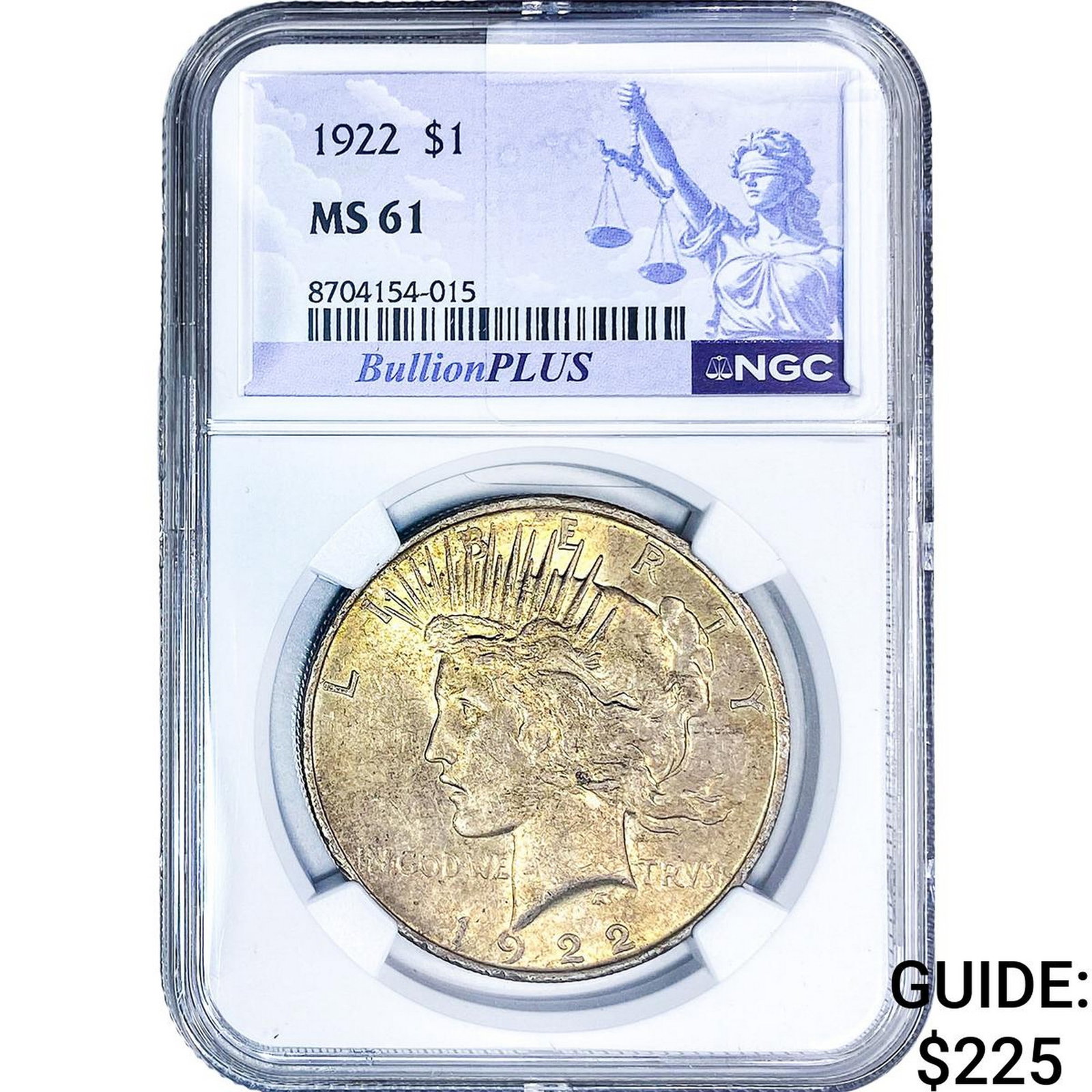 9 Silver Peace Dollar NGC MS61 (1 of 2)