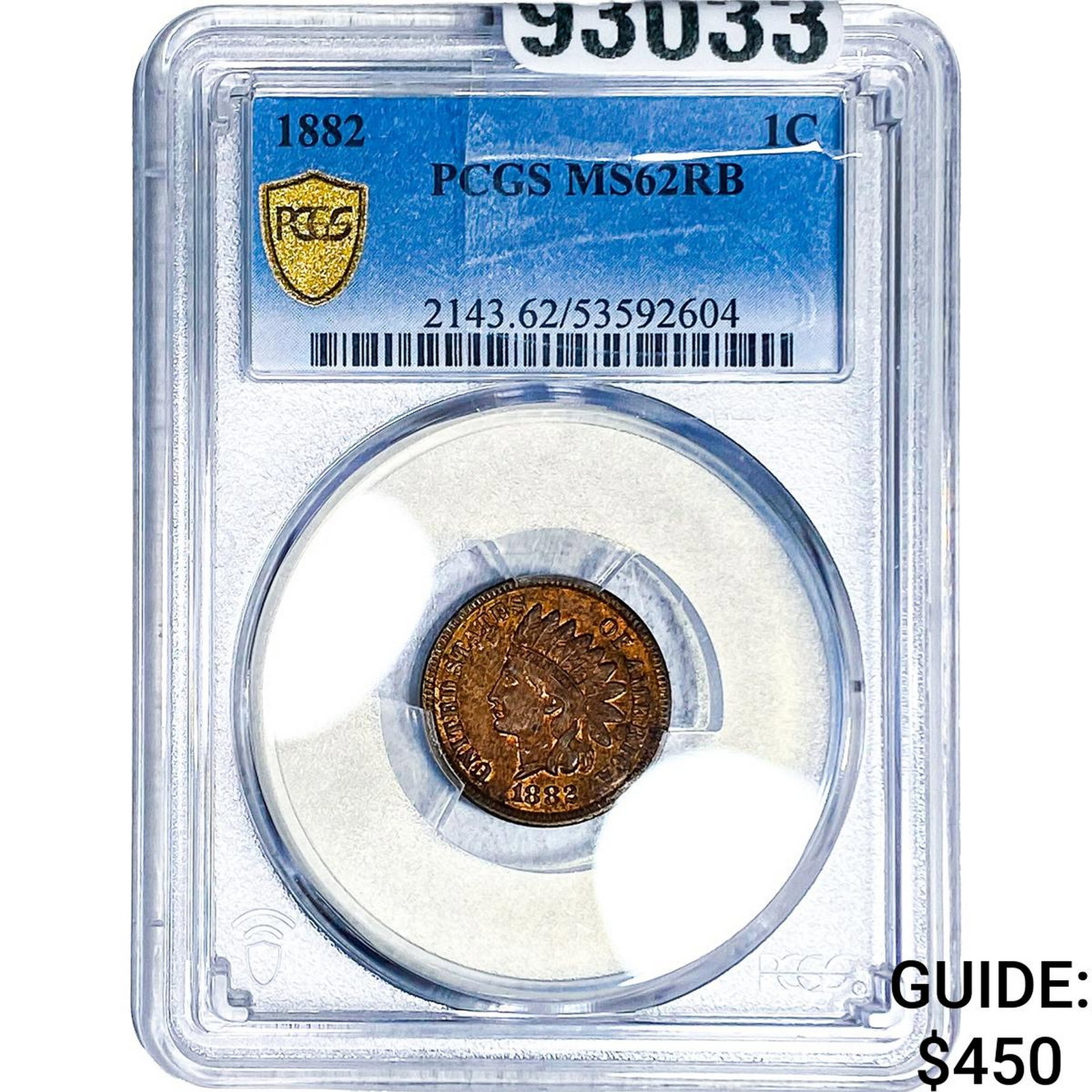 1882 Indian Head Cent PCGS MS62 RB (1 of 2)