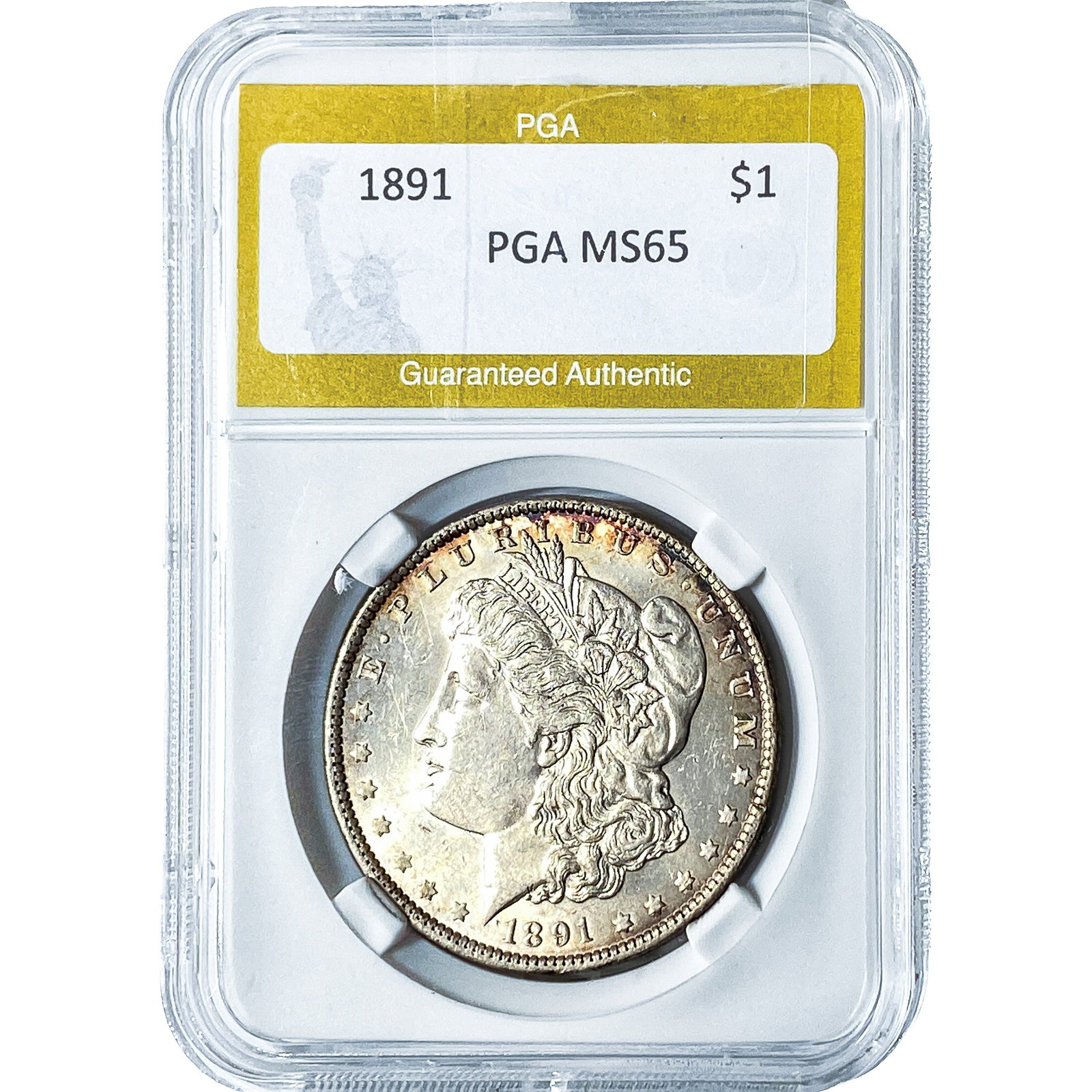 1891 Morgan Silver Dollar PGA MS65: 1891 Morgan Silver Dollar PGA MS65