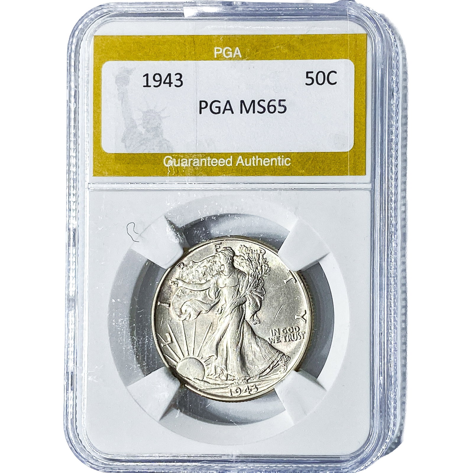 1943 Walking Liberty Half Dollar PGA MS65: 1943 Walking Liberty Half Dollar PGA MS65