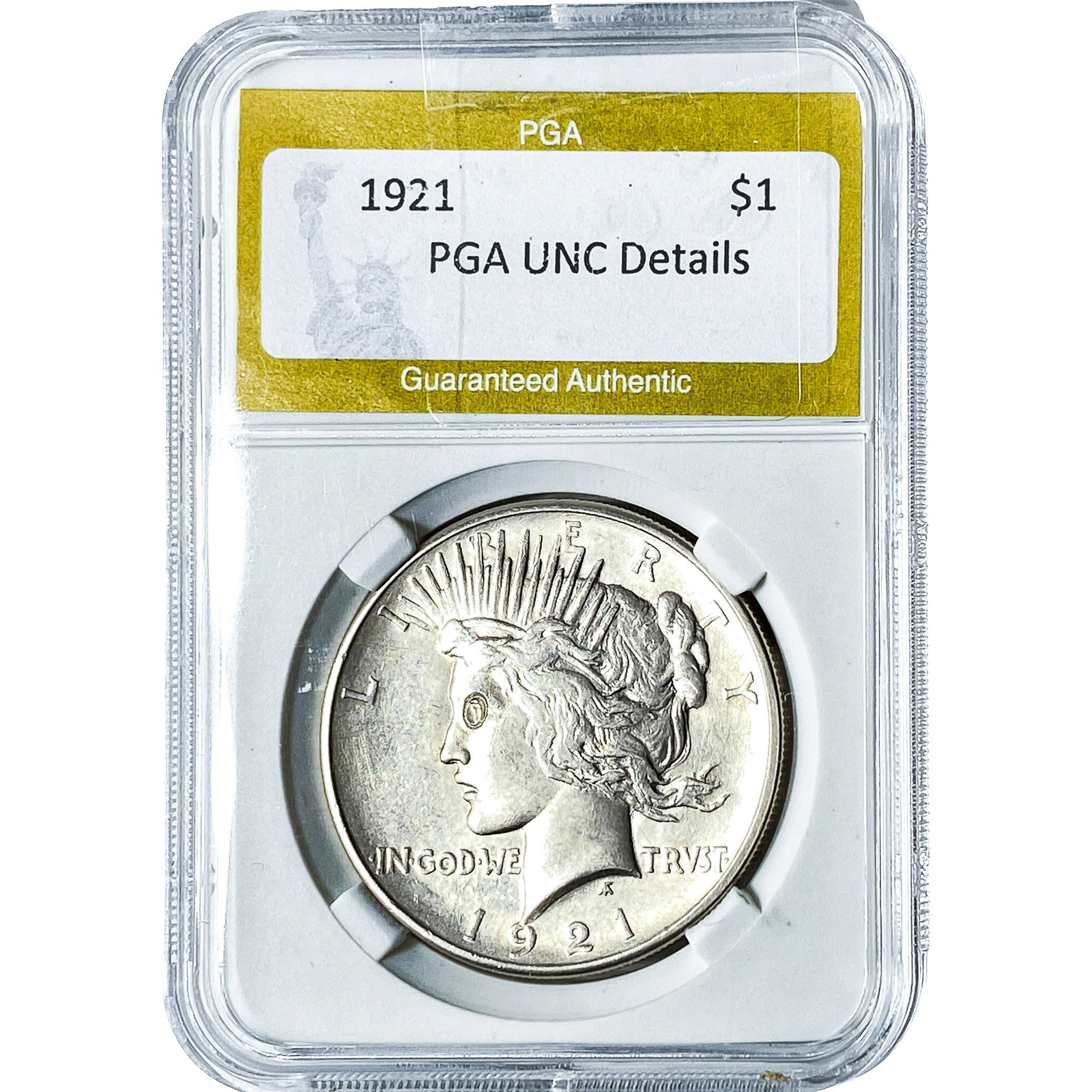 1921 Silver Peace Dollar PGA UNC (1 of 2)