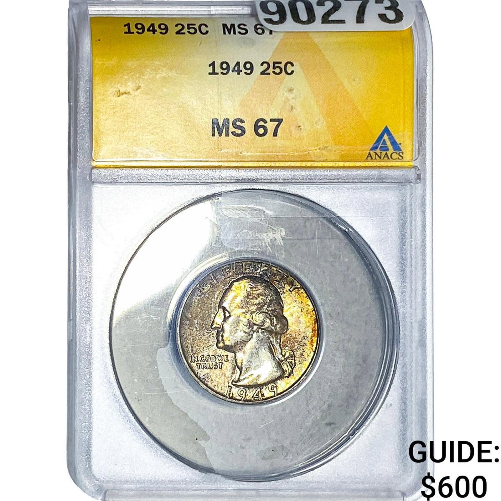 1949 Washington Silver Quarter ANACS MS67: 1949 Washington Silver Quarter ANACS MS67