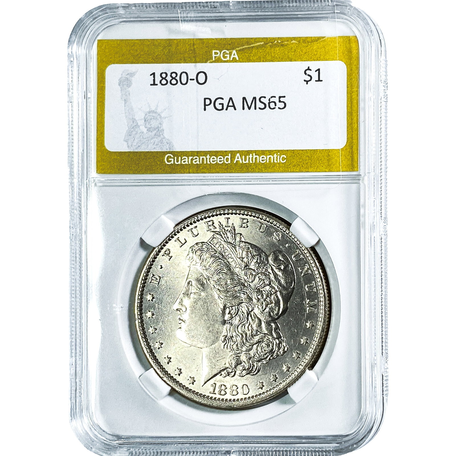 1880-O Morgan Silver Dollar PGA MS65: 1880-O Morgan Silver Dollar PGA MS65
